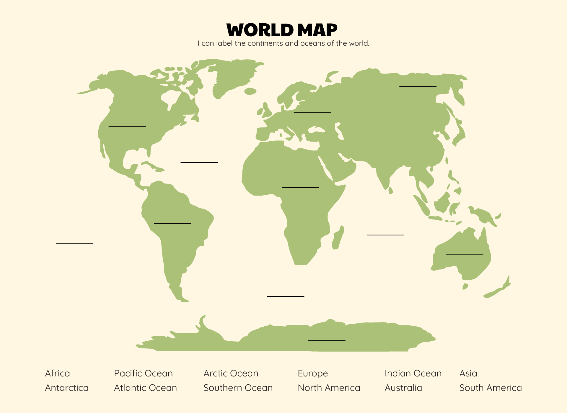 World Map Quiz Printable