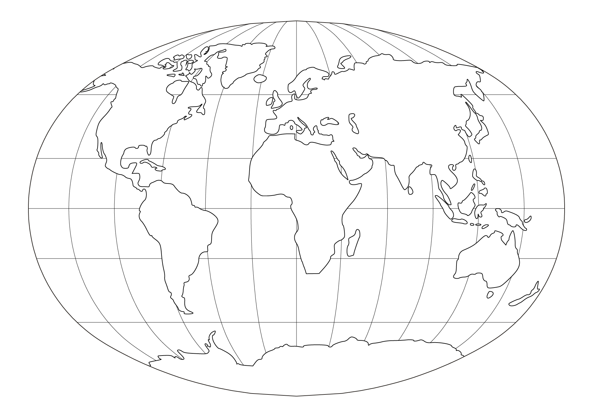 Outline Base Maps Globe Template