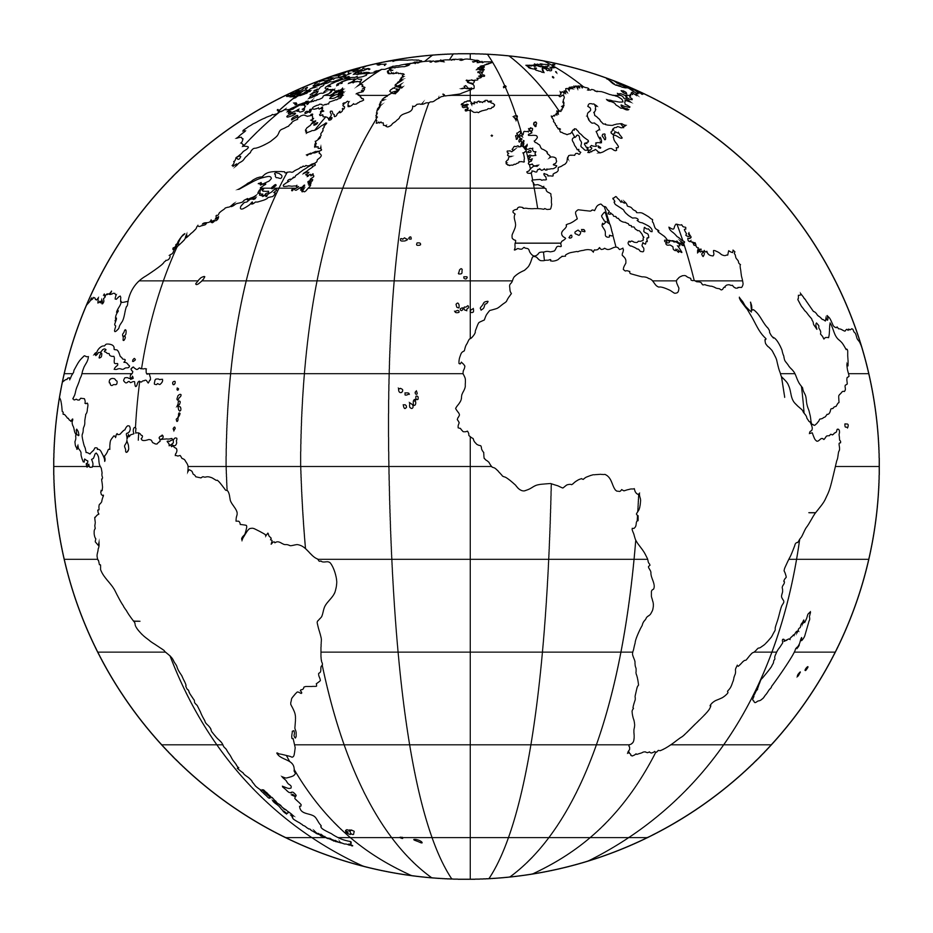 World Globes Blank Printable