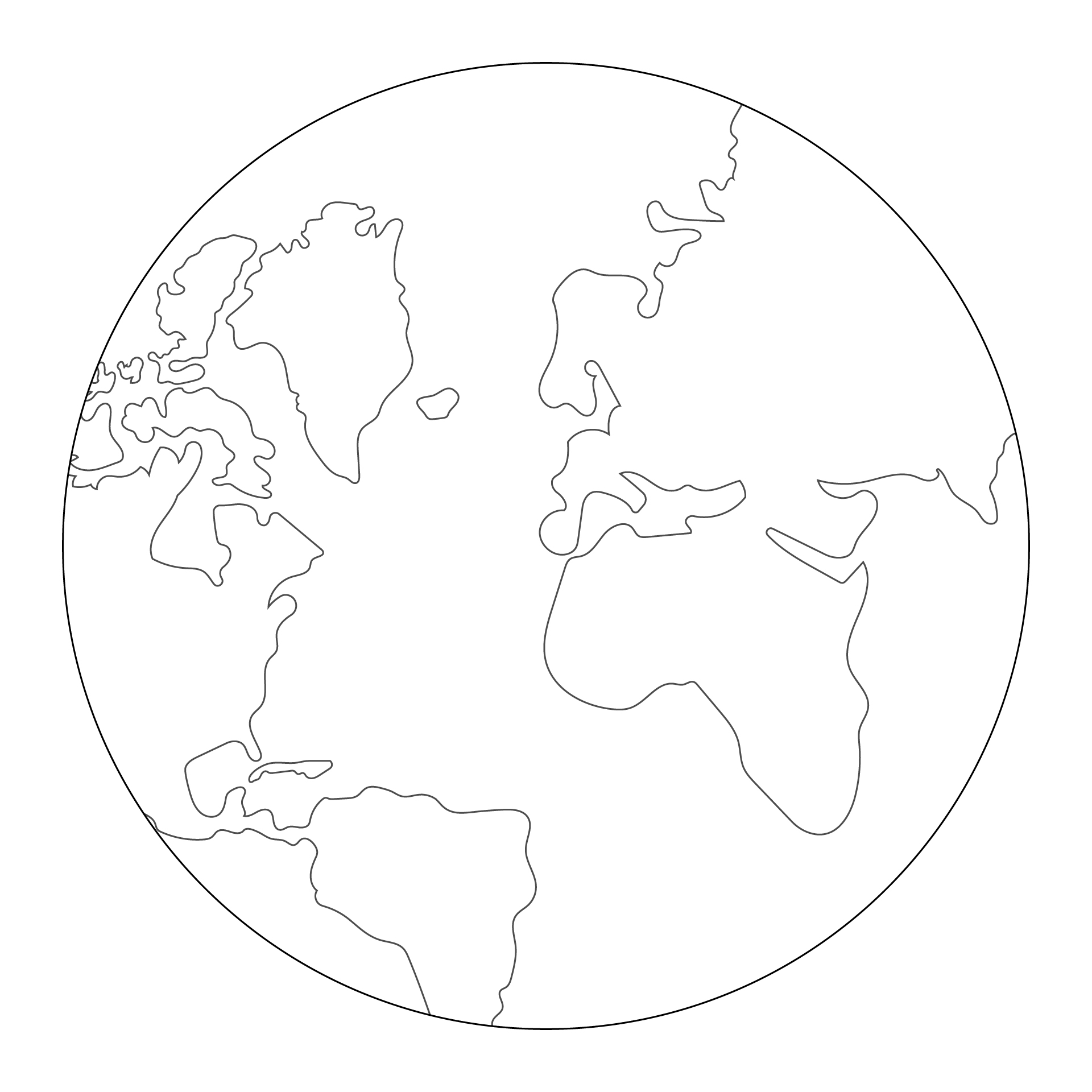 Earth Planet Globe World Map Outline