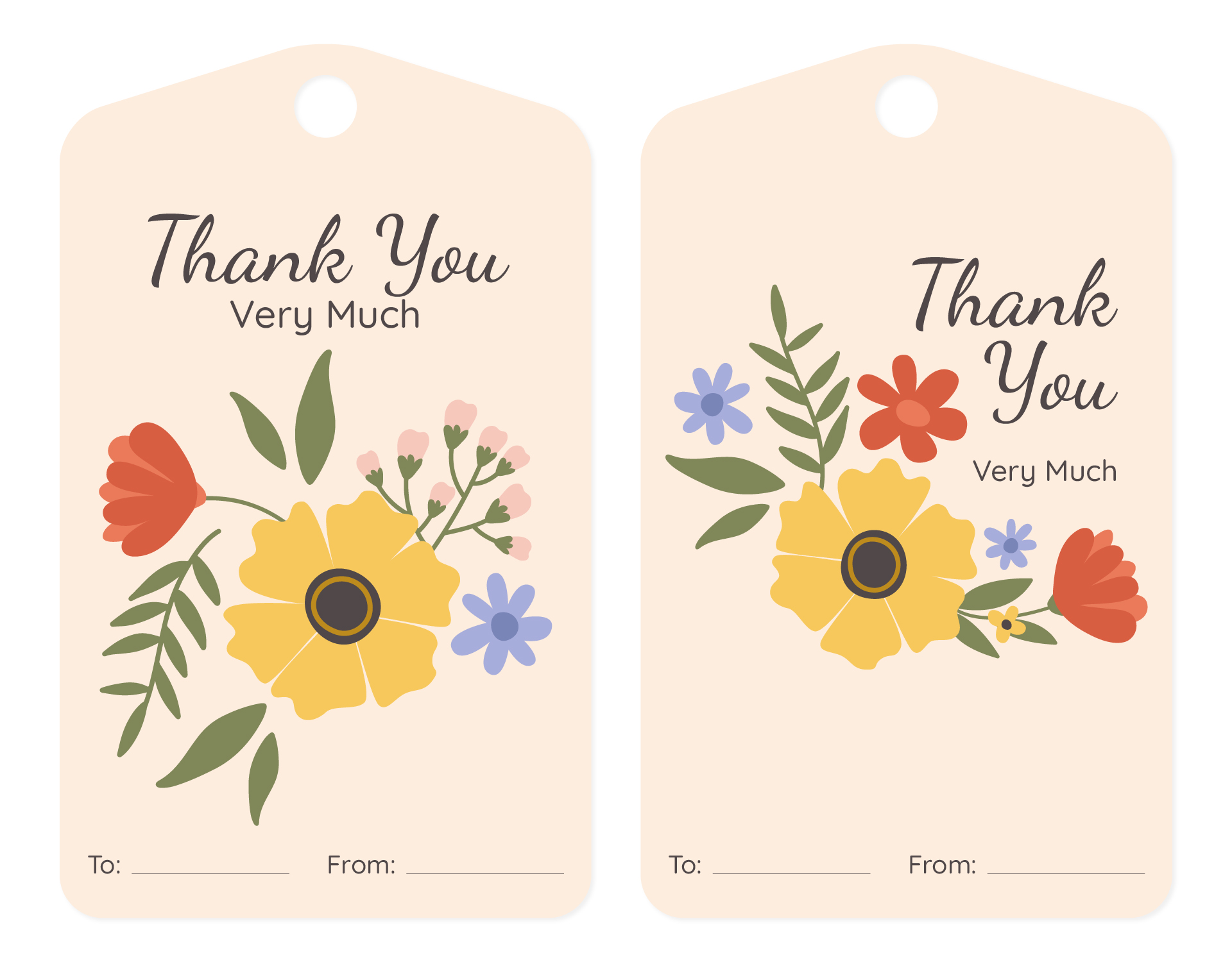 Floral Gift Tags Set