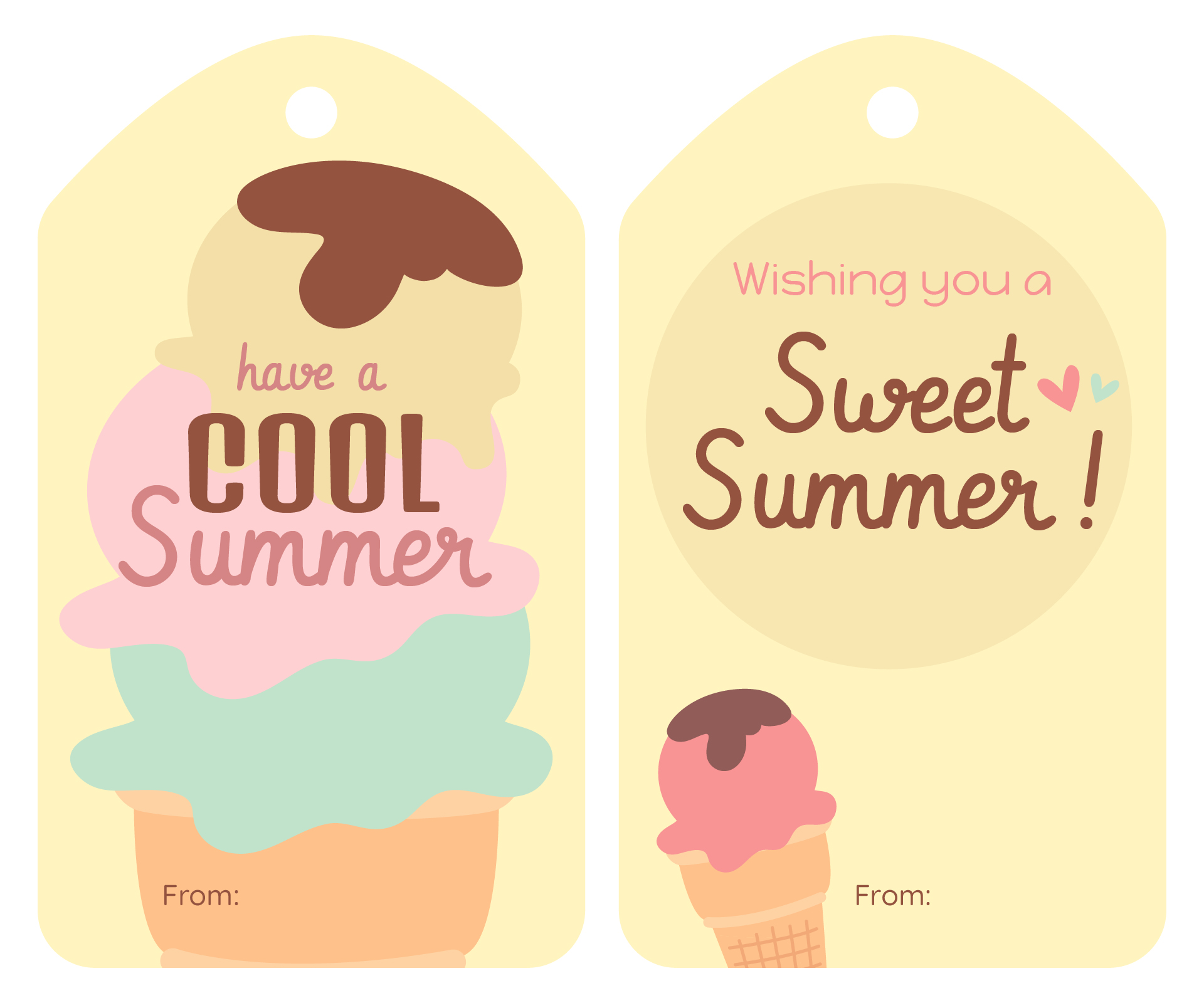 Printable Summer Party Gift Tags