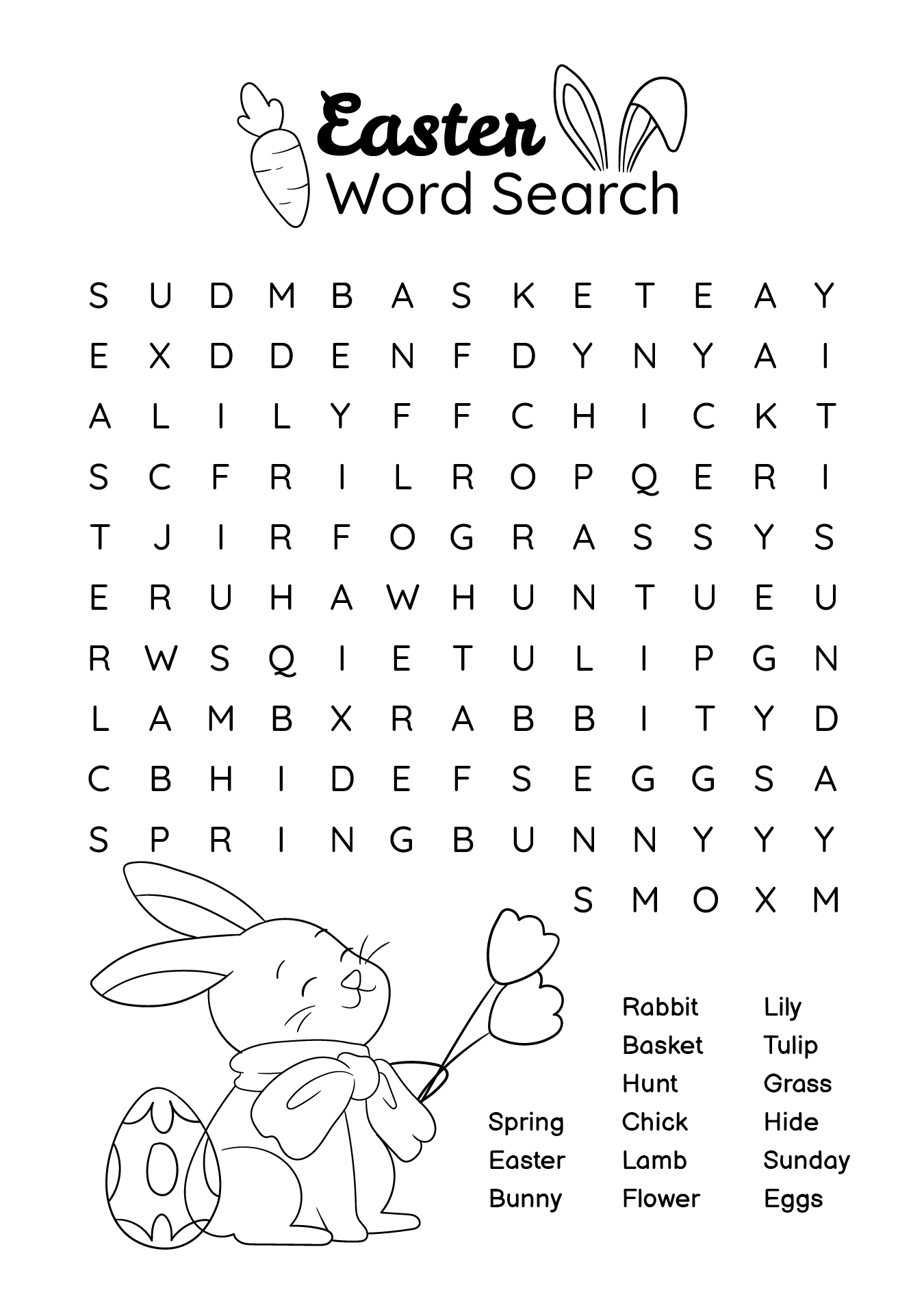 Easter Word Hunt Worksheet Easter Word Hunt Worksheet