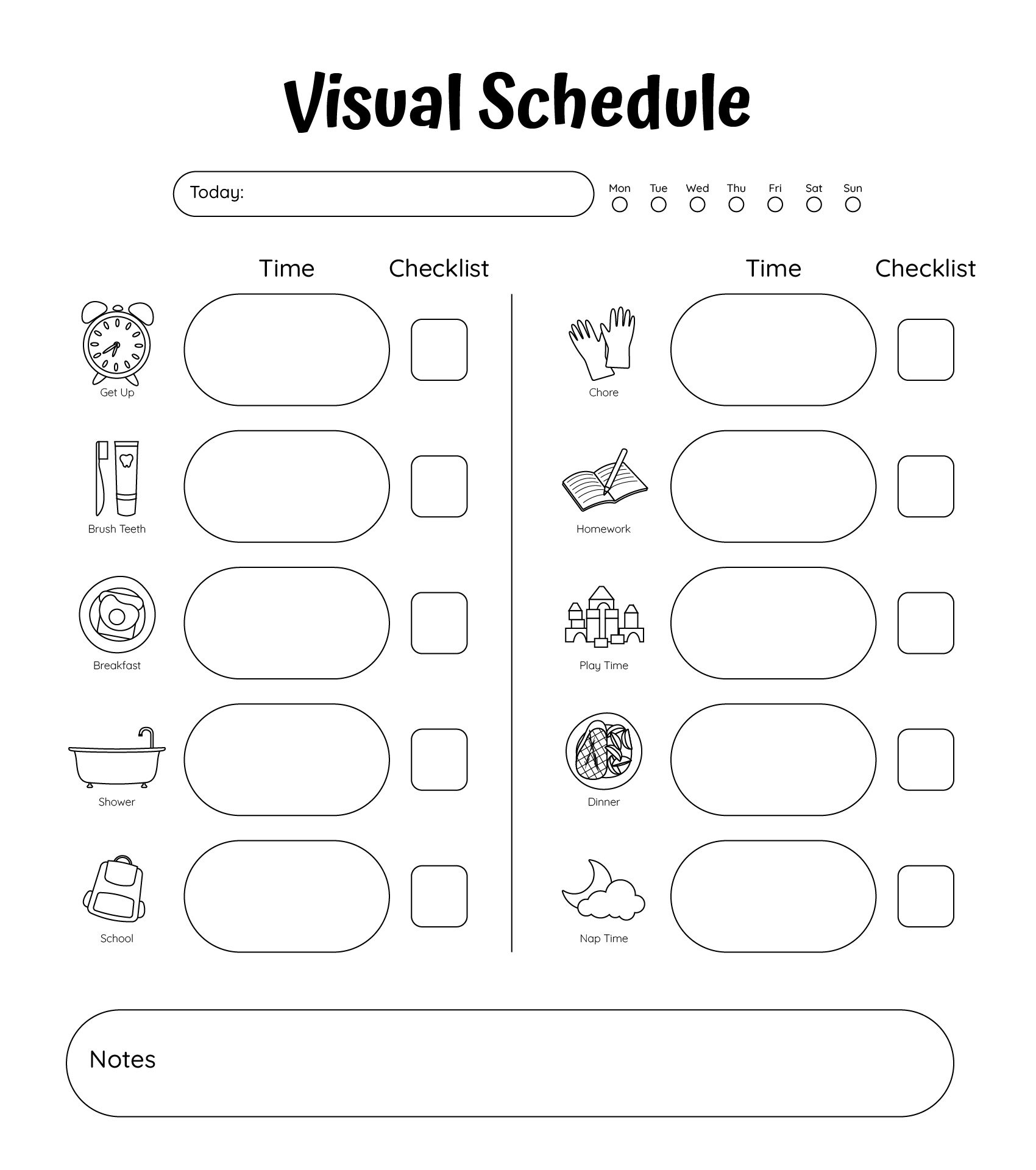 Visual Schedule For Toddlers