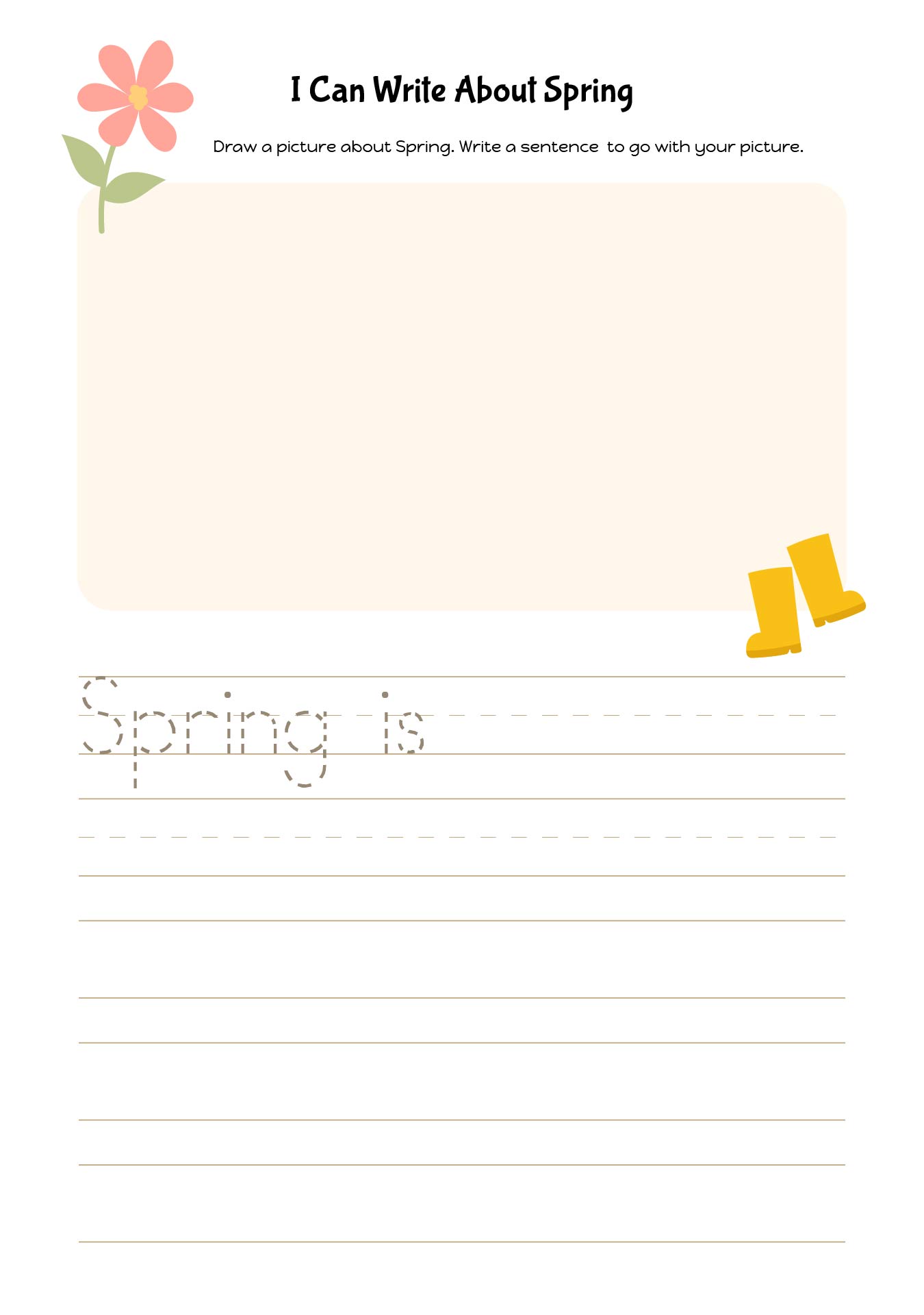 Spring Paragraph Writing Worksheets Printable