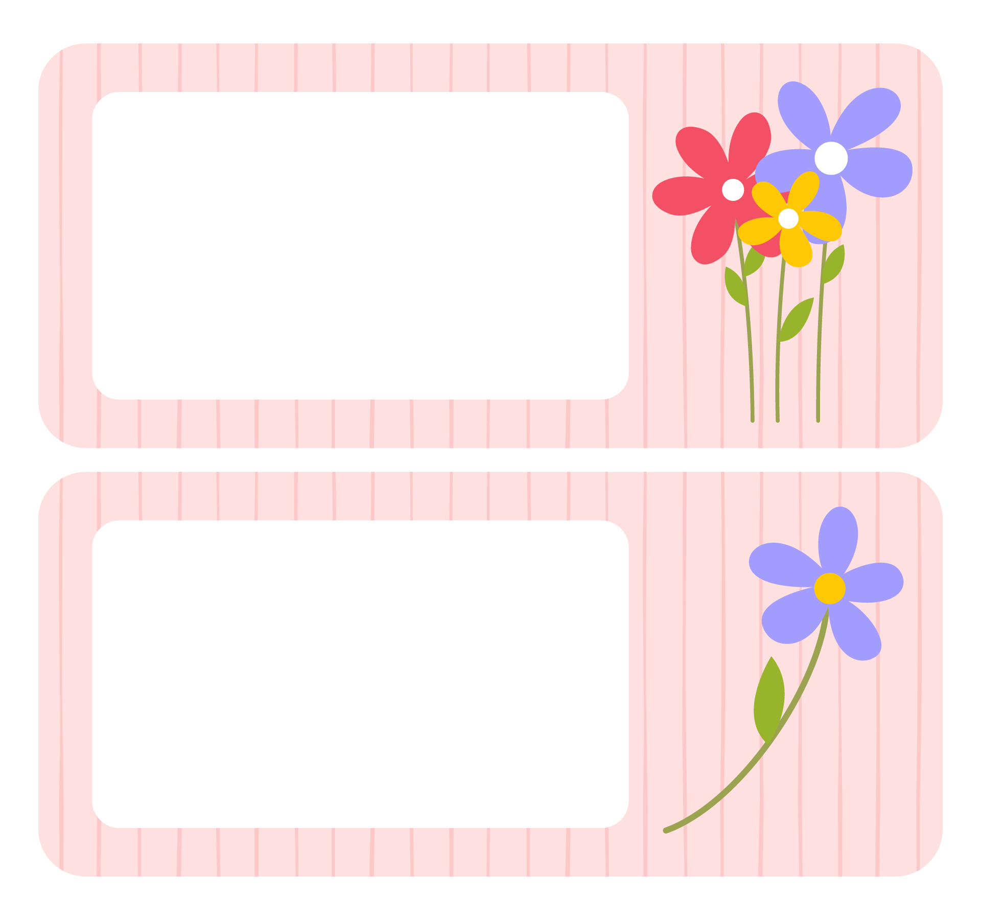Spring Flowers Printable Cubby Tags Template