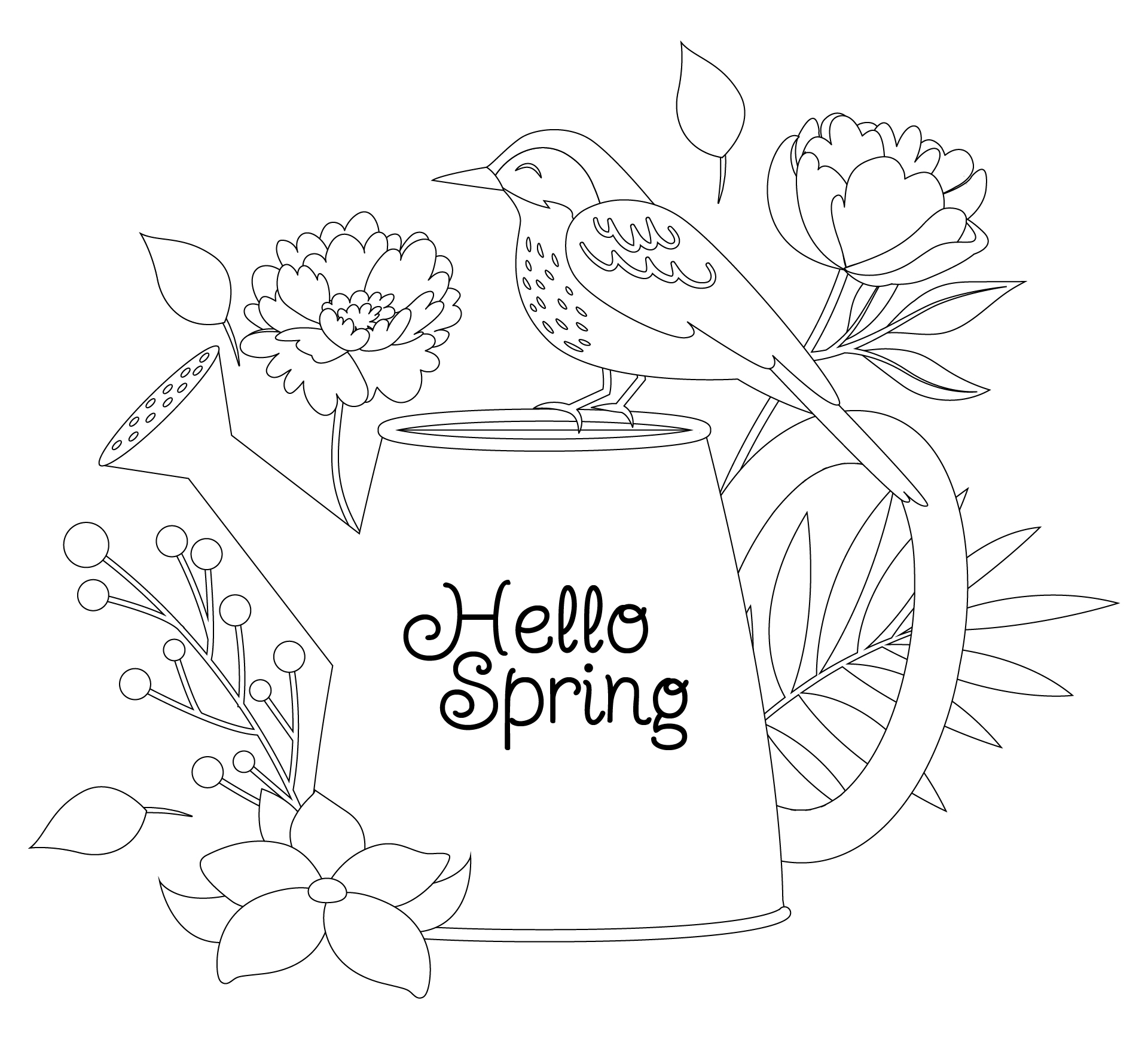All Things Spring Coloring Page