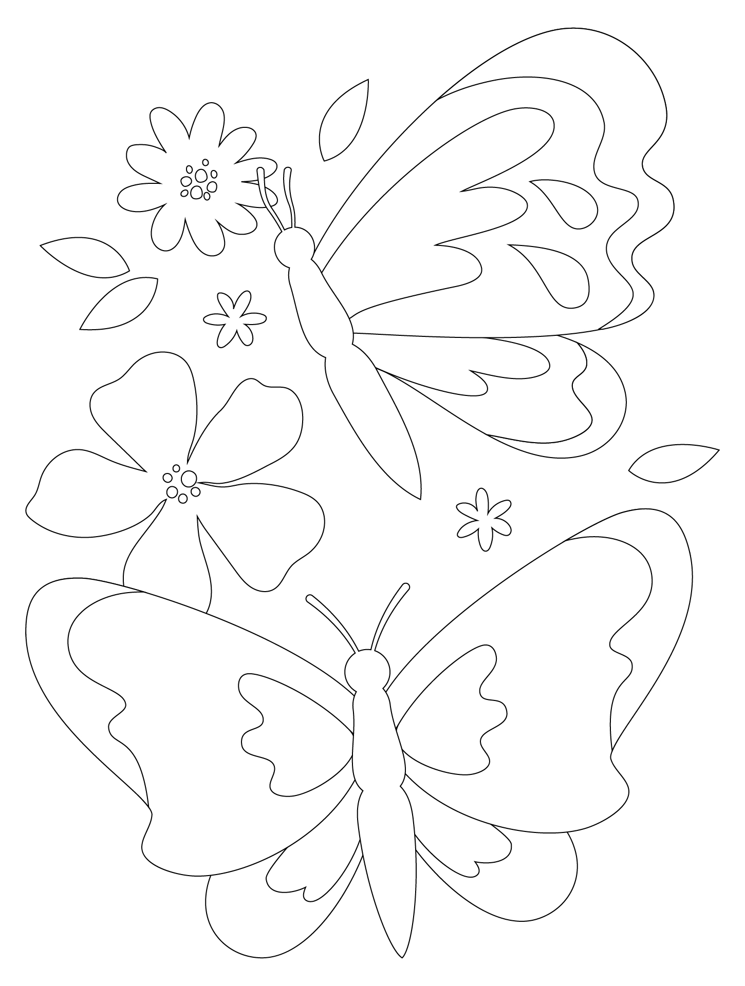 Spring Pop Art Butterfly Coloring Page