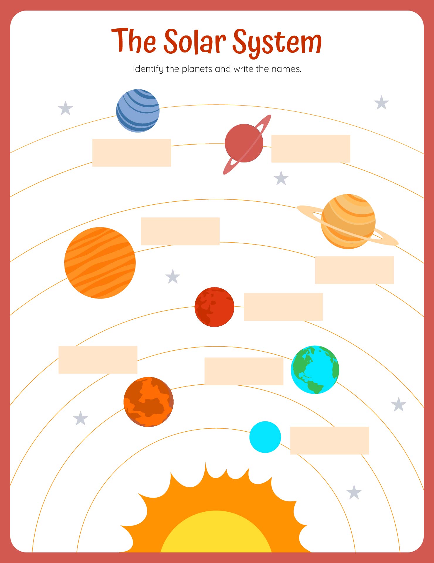 Space And Solar System Worksheet