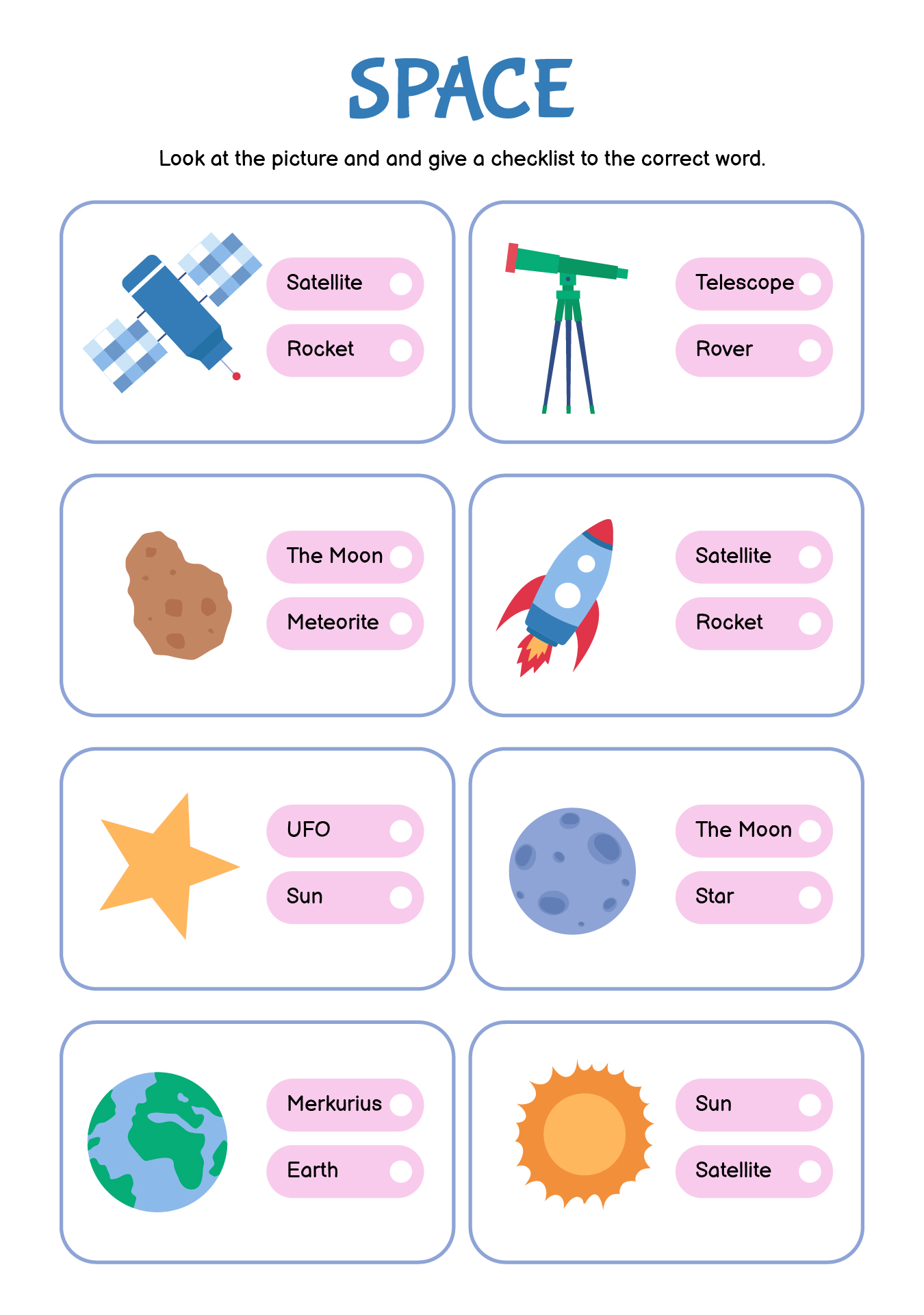 Space Science Worksheet