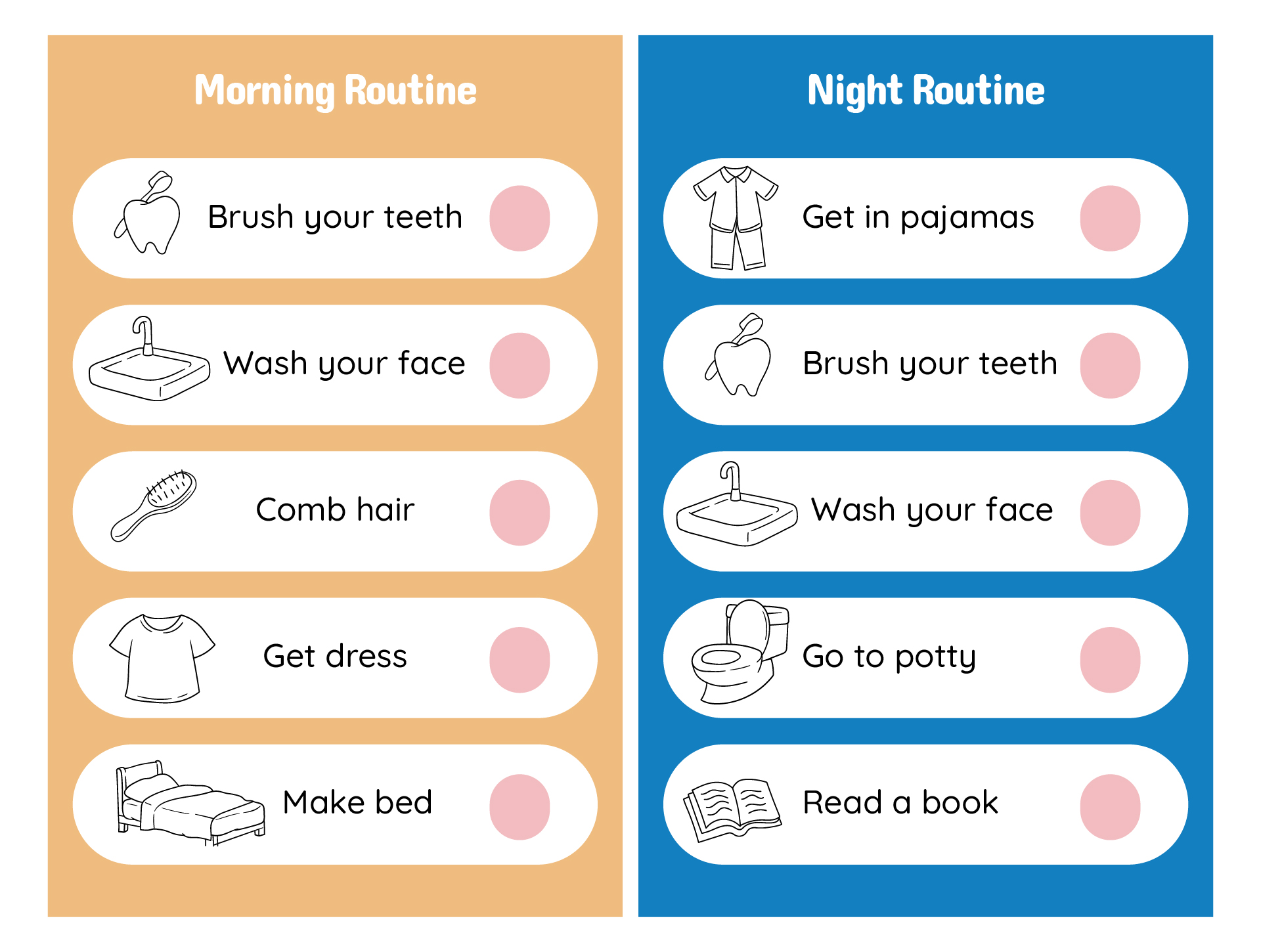 Home Visual Schedule Printable Morning And Night
