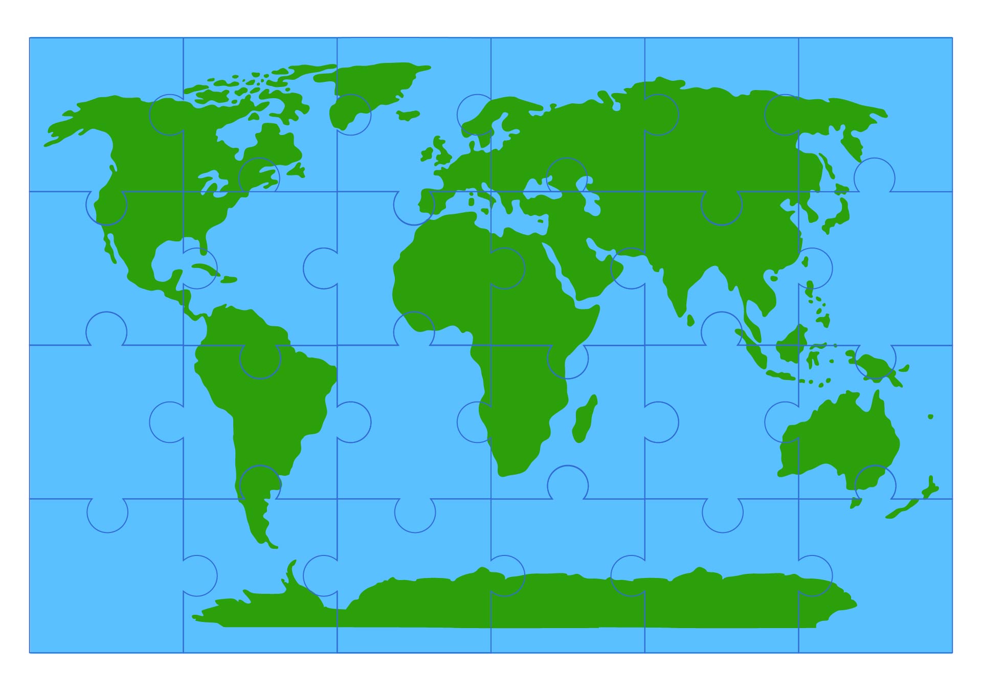 World Map 7 Continents Puzzle World Map 7 Continents Puzzle
