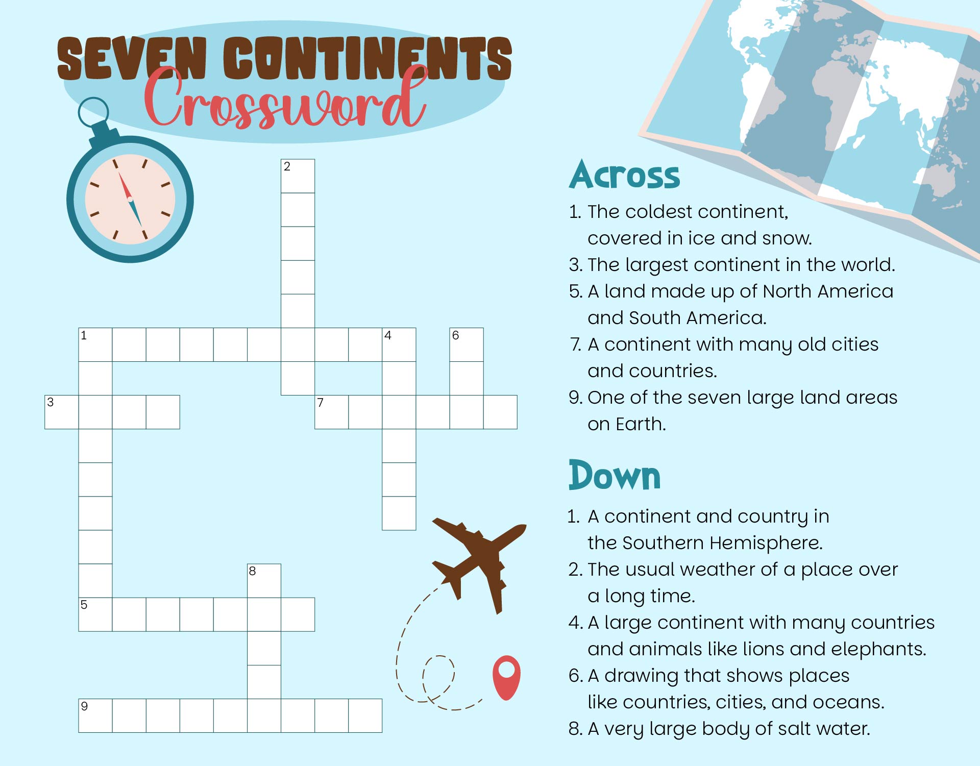 Seven Continents Crossword Seven Continents Crossword