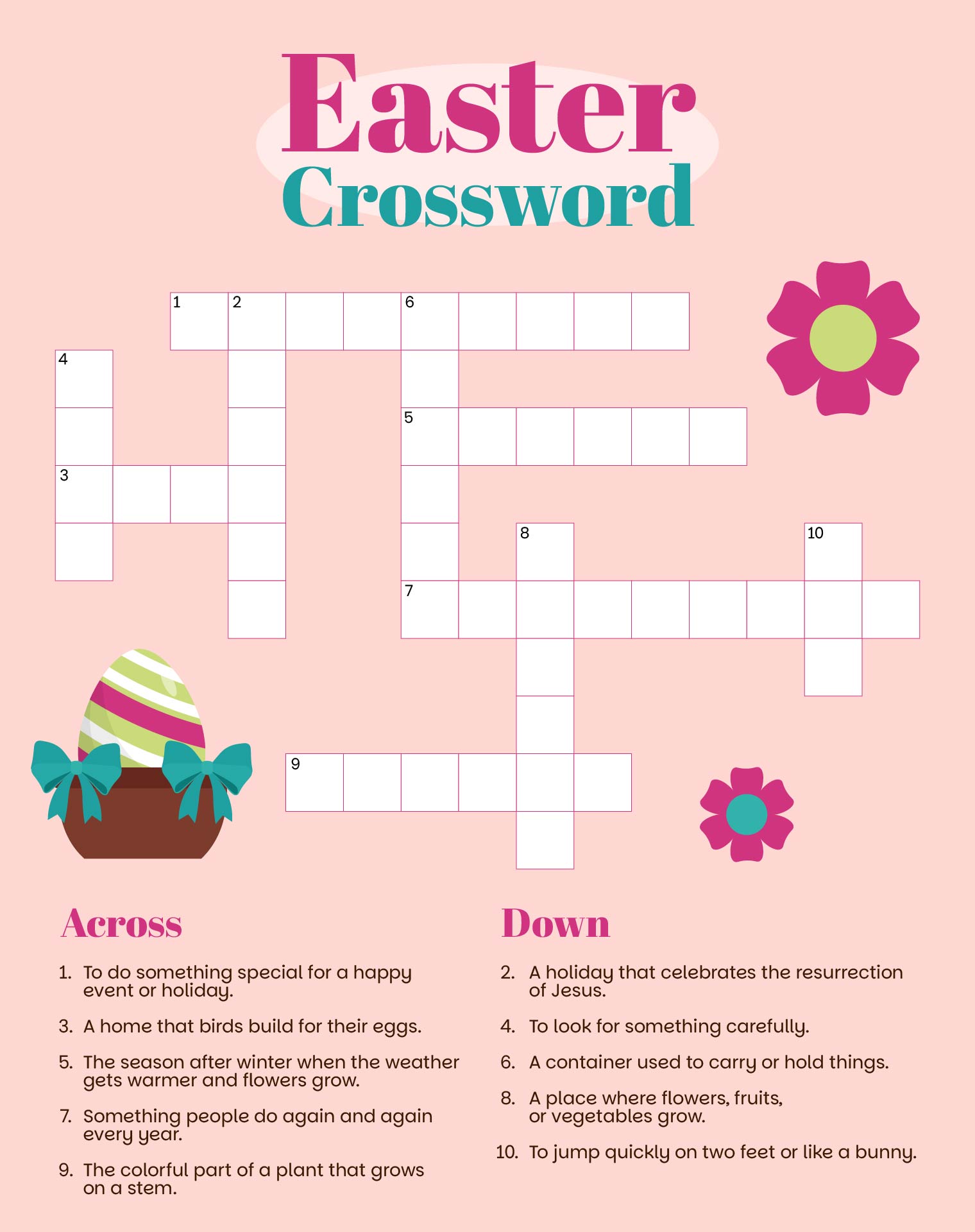 Printable Easter Crossword For Seniors