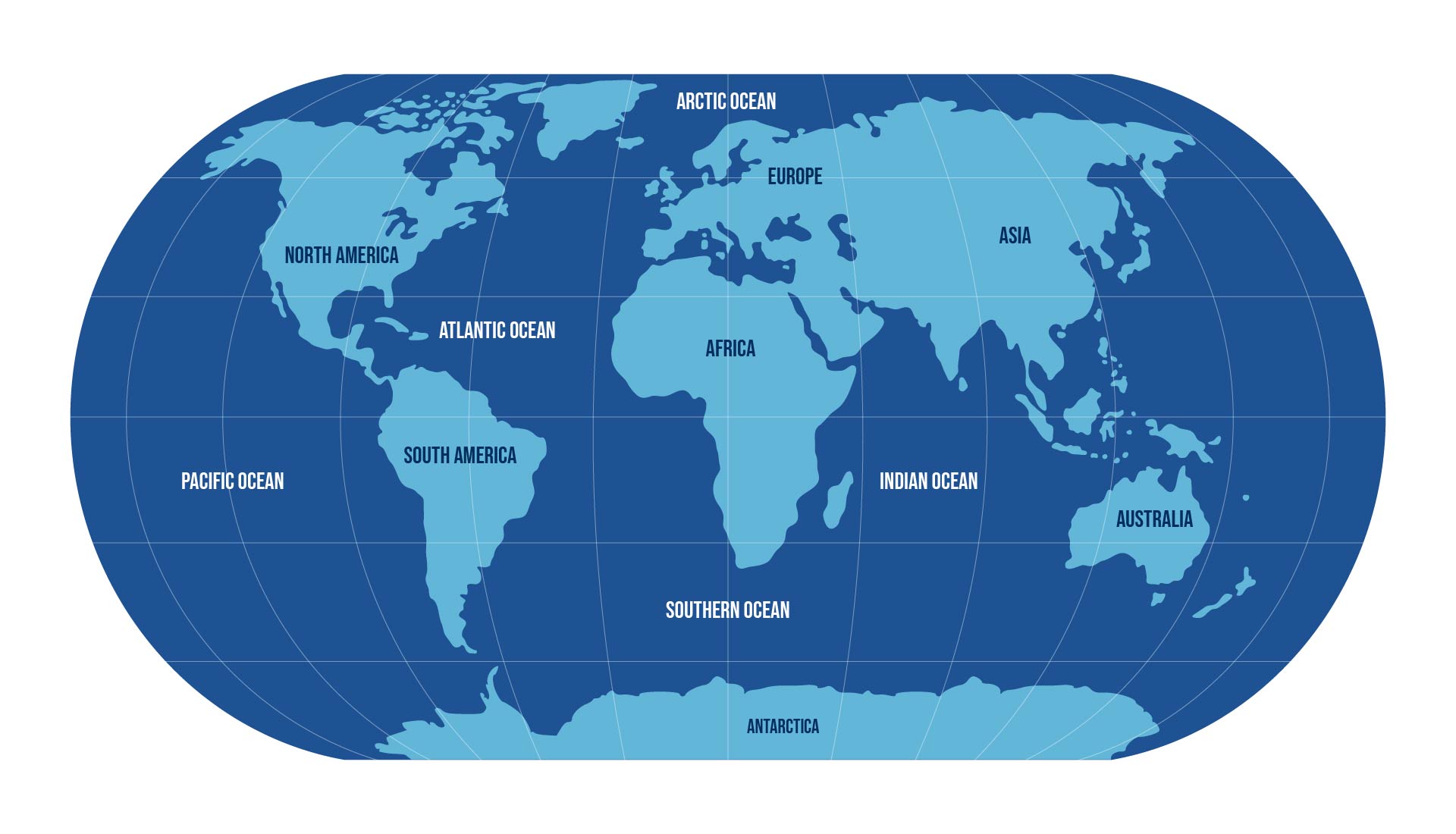 Map Globe Countries Ocean Poster