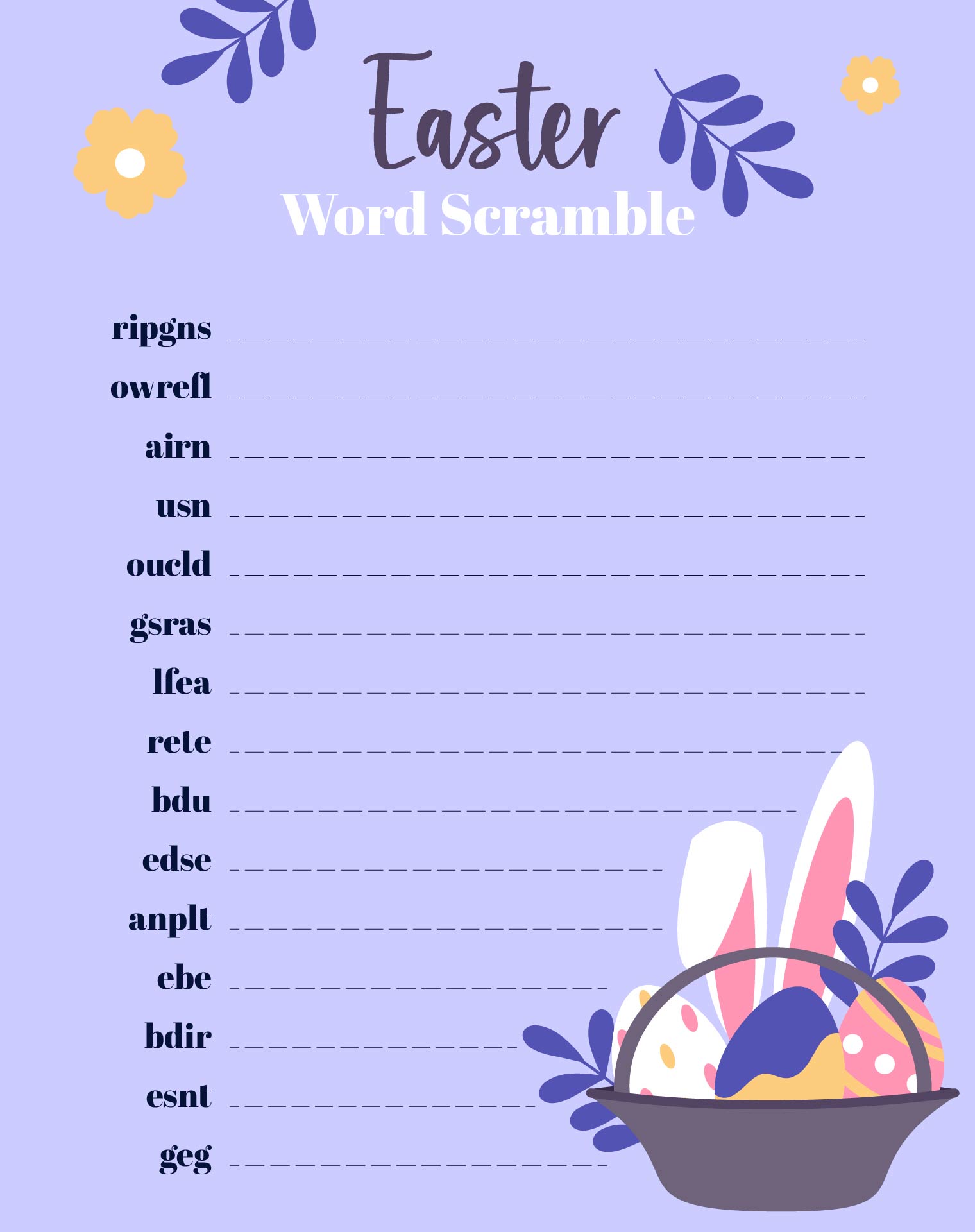 Happy Easter Printable English ESL Vocabulary Worksheet Happy Easter Printable English ESL Vocabulary Worksheet