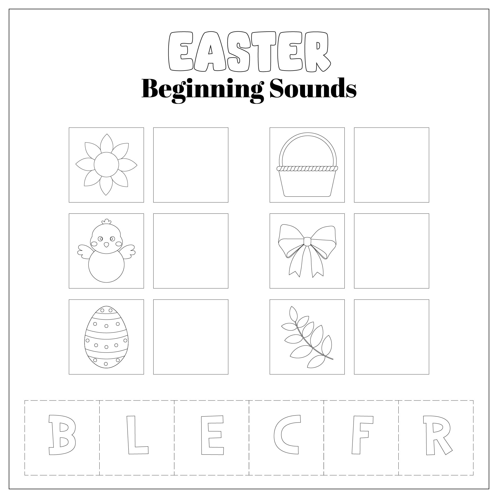 Easter Beginning Sounds Cut And Paste Worksheet Easter Beginning Sounds Cut And Paste Worksheet