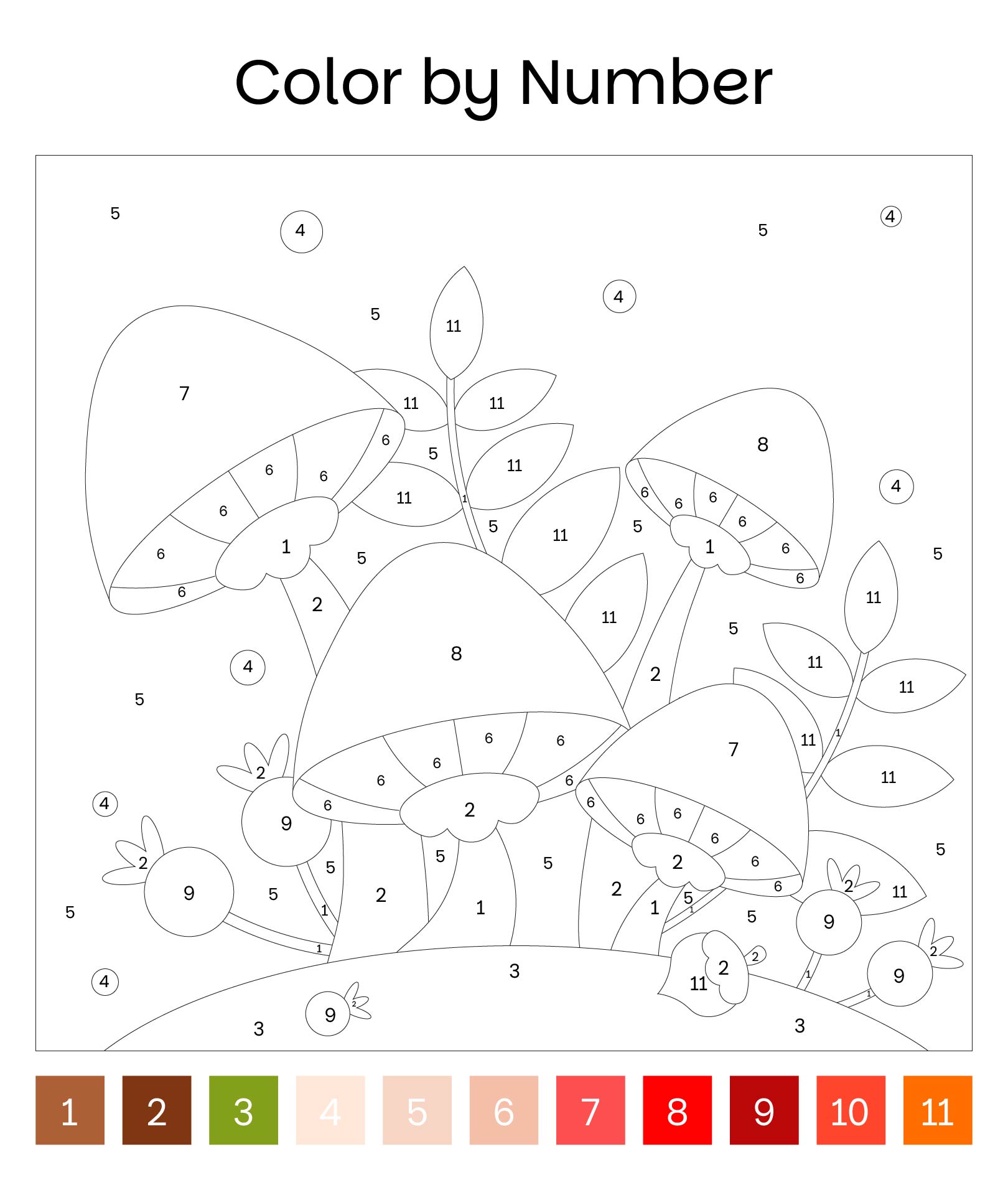 Autumn Paint By Number Pages Activity