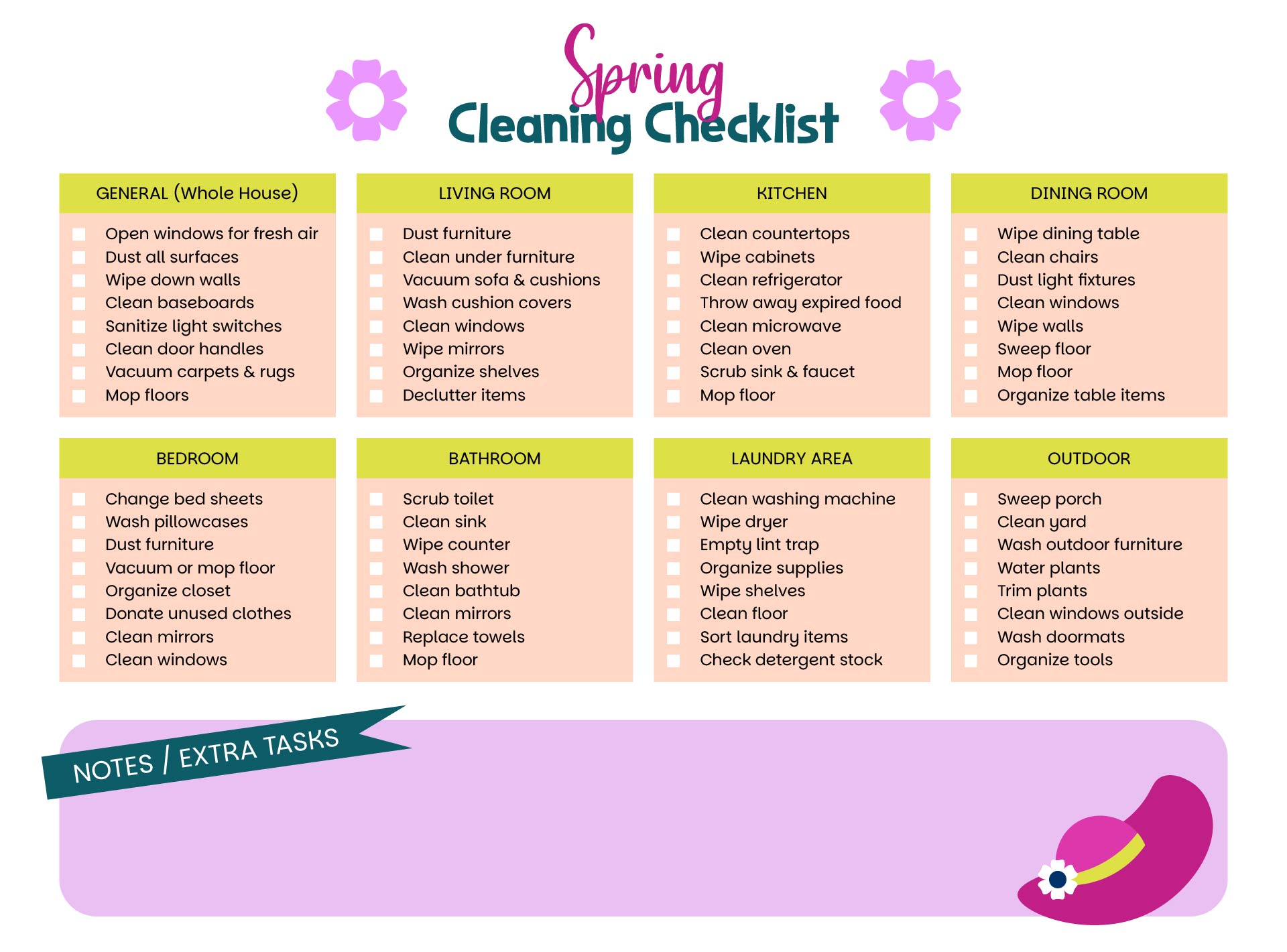 Thorough Spring Cleaning Checklist Template Thorough Spring Cleaning Checklist Template