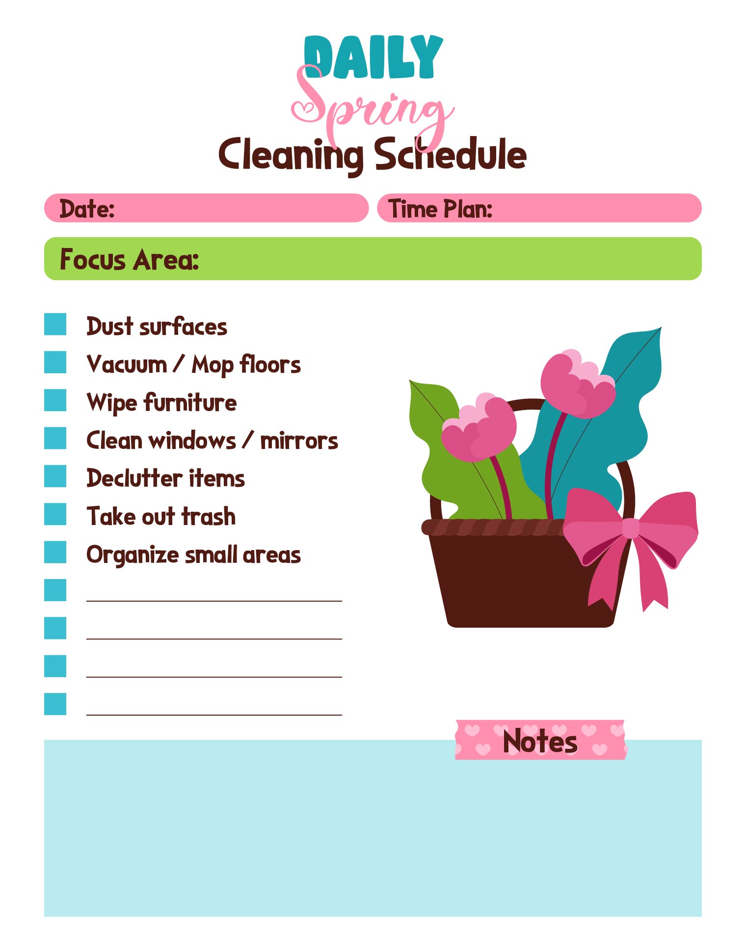 Spring Cleaning Checklist Schedule Template Spring Cleaning Checklist Schedule Template
