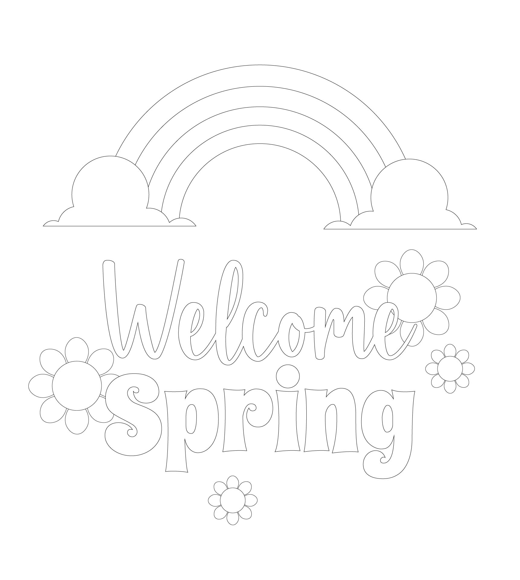 Welcome Spring Coloring Page Preschool