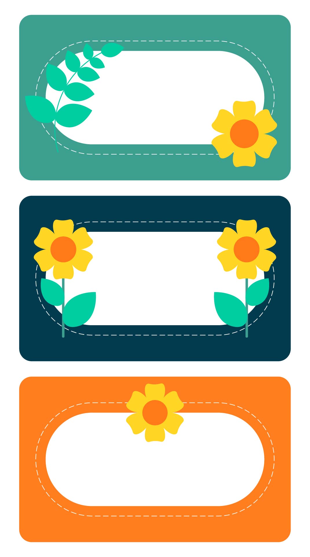 Border Flower Name Tags Spring Season