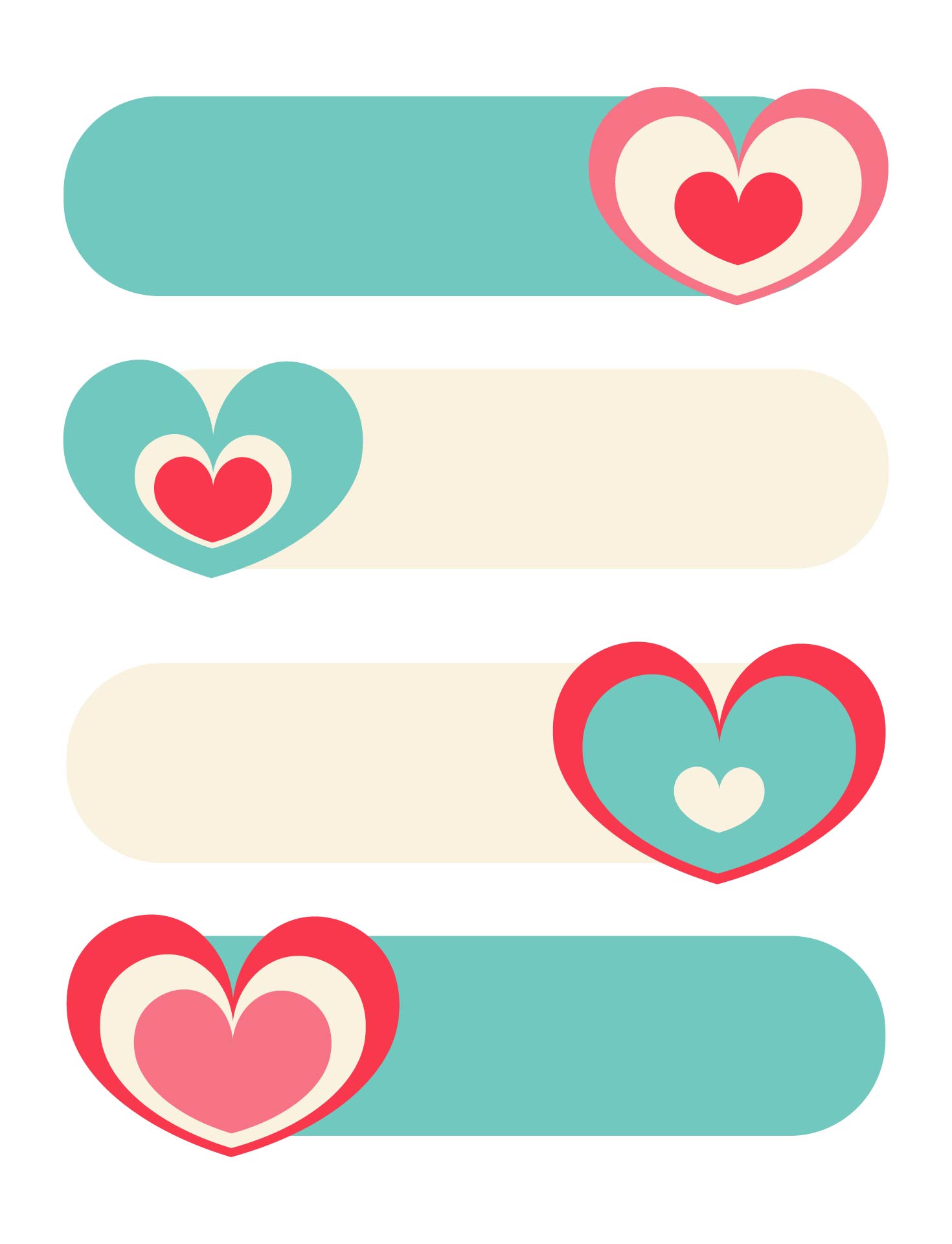 Cute Heart Name Labels Printable
