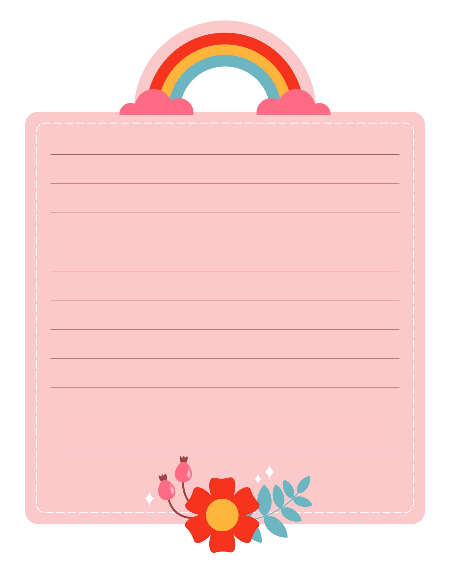 Spring Printable Lined Writing Paper