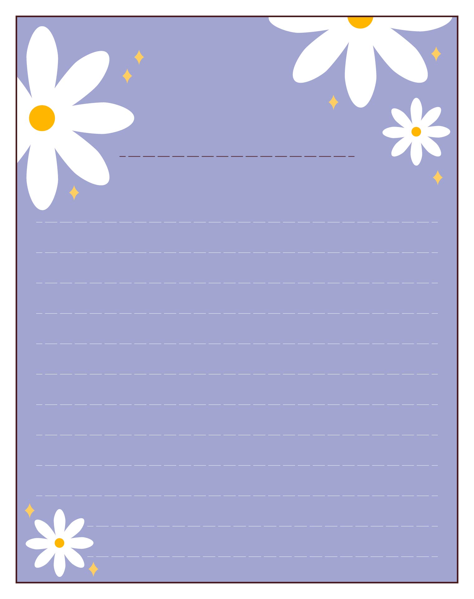 Spring Floral Writing Letter Template Journal