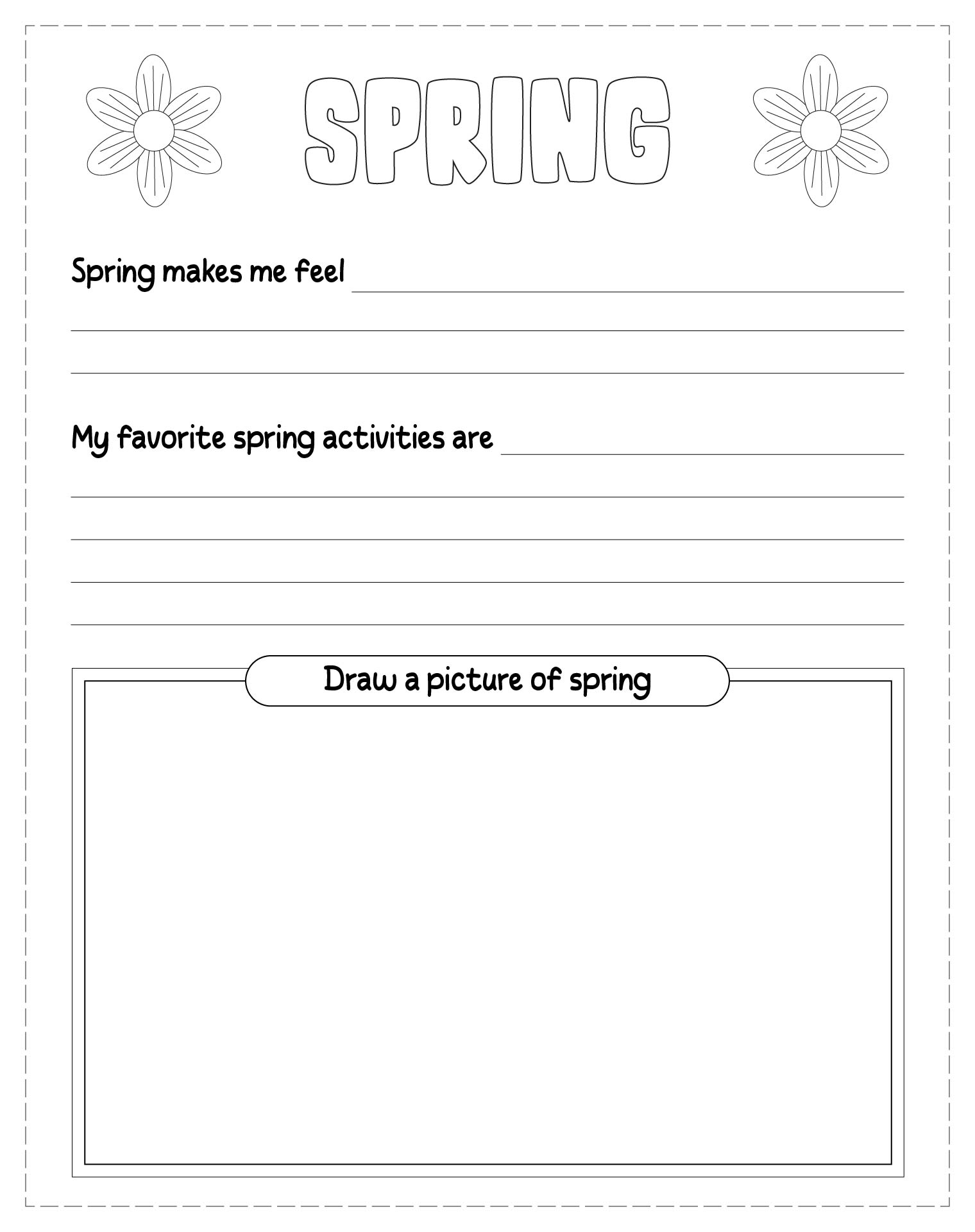 First Grade Spring Writing Activity Worksheet