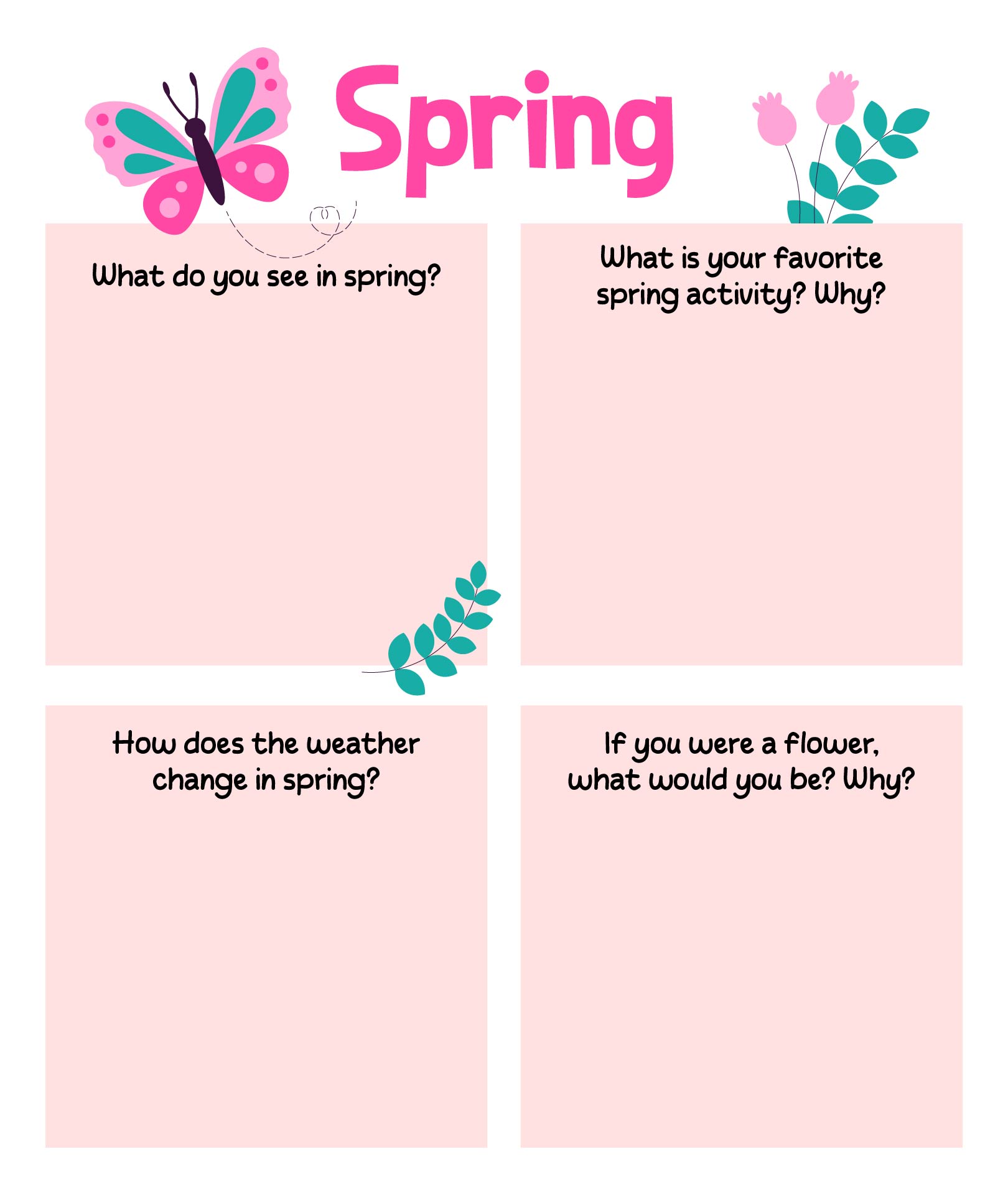Spring Themed Writing Frames
