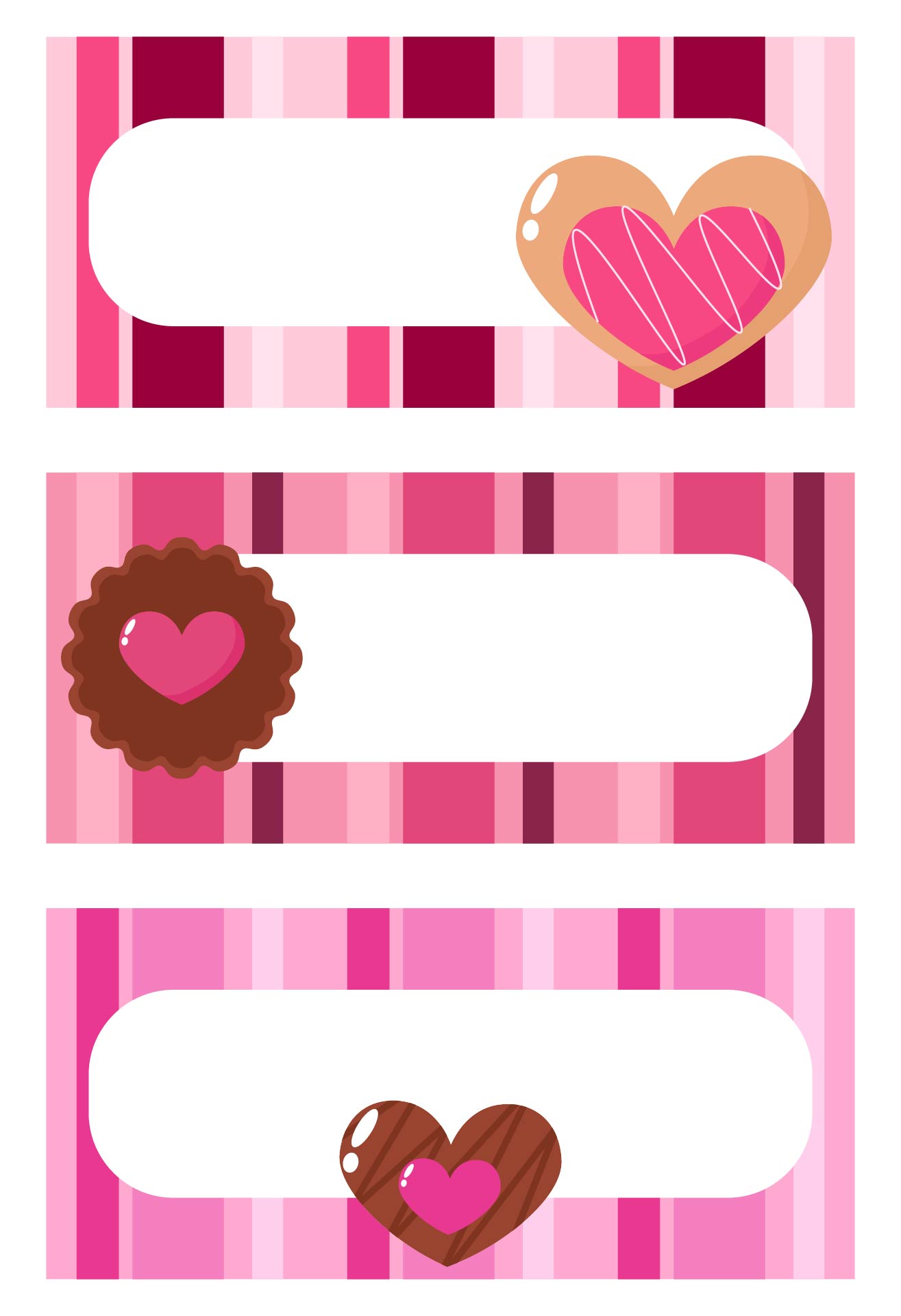 Pink Heart Name Tags Printable