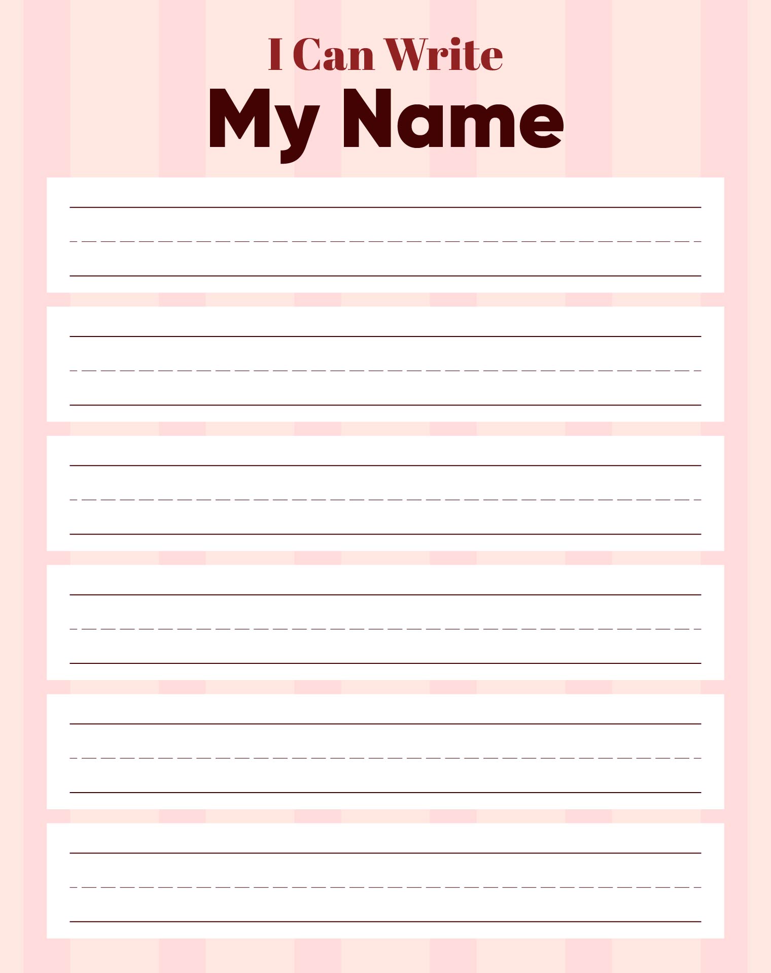 I Can Write My Name Handwriting Worksheet