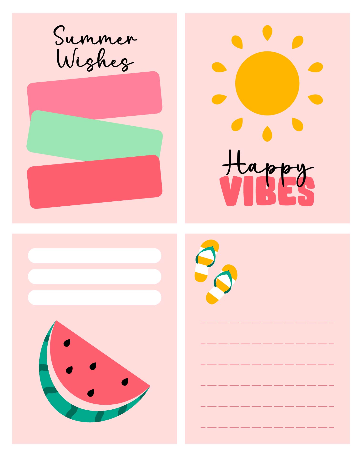 Sweet Summer Journal Cards