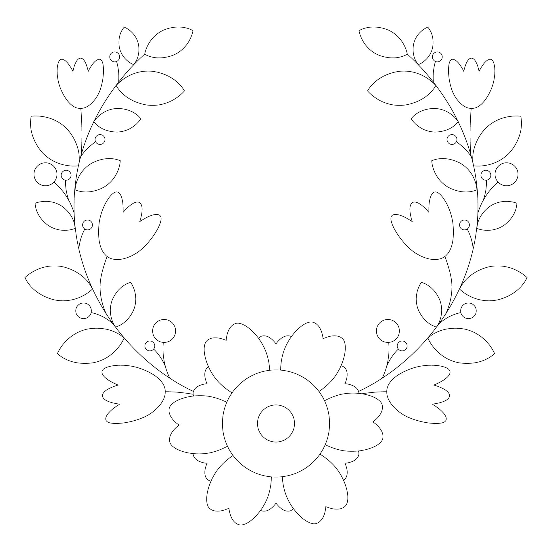 Spring Embroidery Hoop Art Template Printable