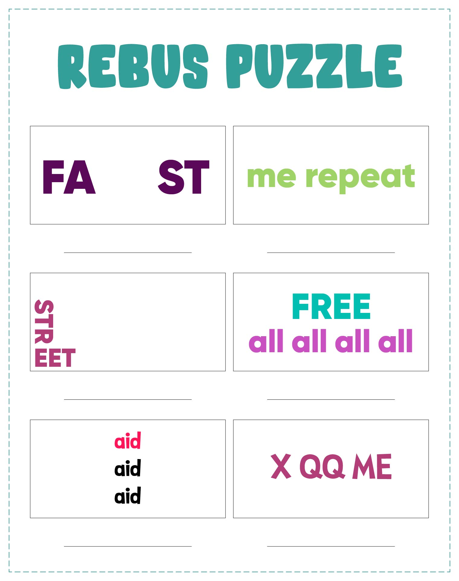 Rebus Puzzles For Classroom Puzzle Activity Rebus Puzzles For Classroom Puzzle Activity