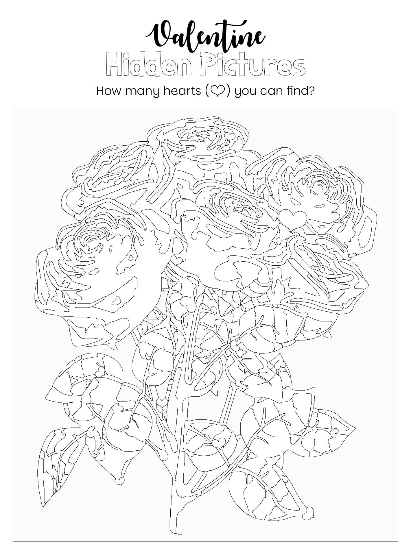Valentines Day Gift Hidden Pictures Printable