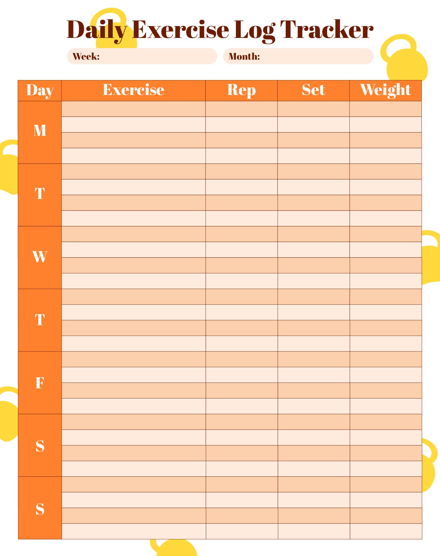 Minimalist Daily Exercise Log Tracker