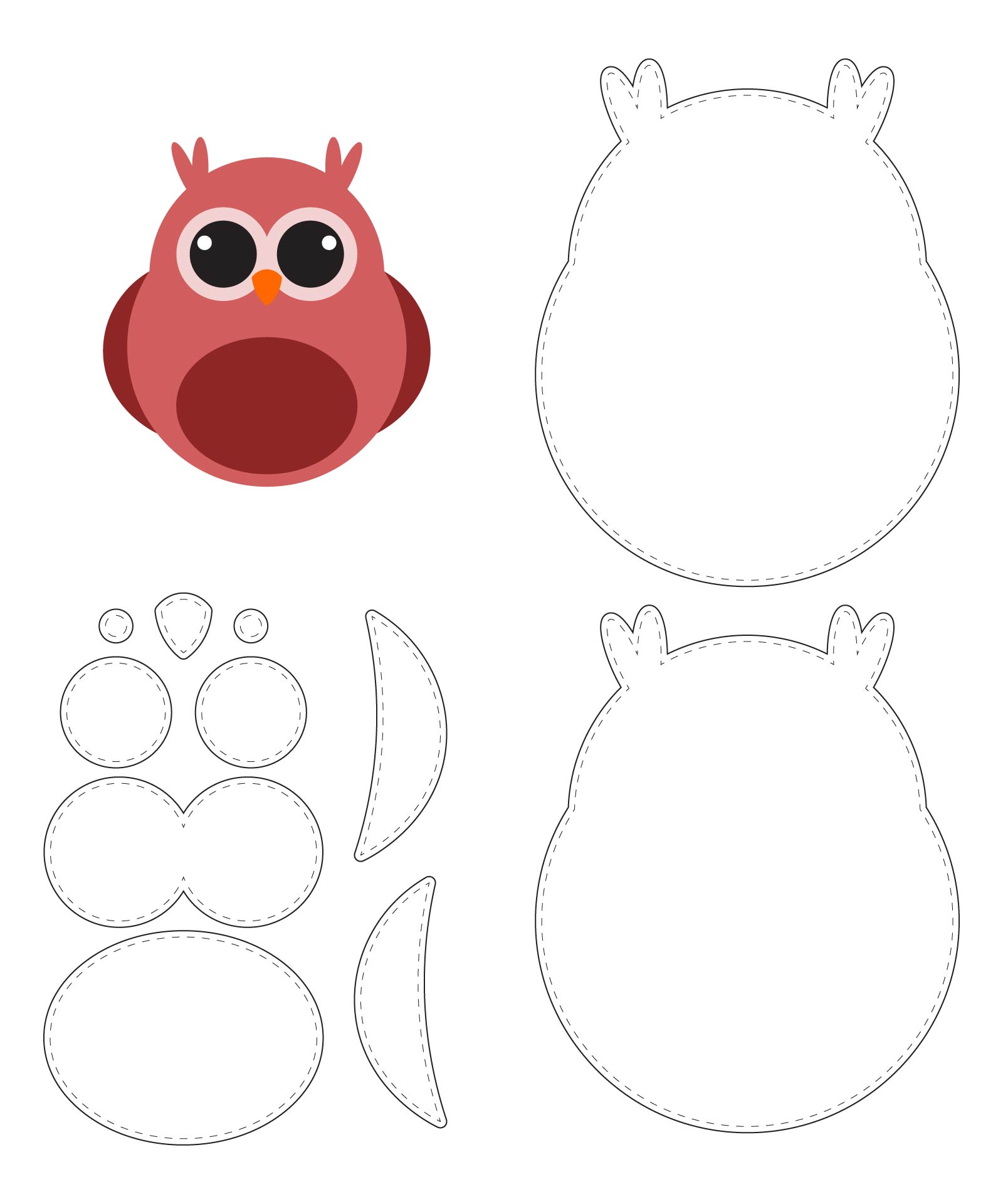 Owl Sewing Pattern Template