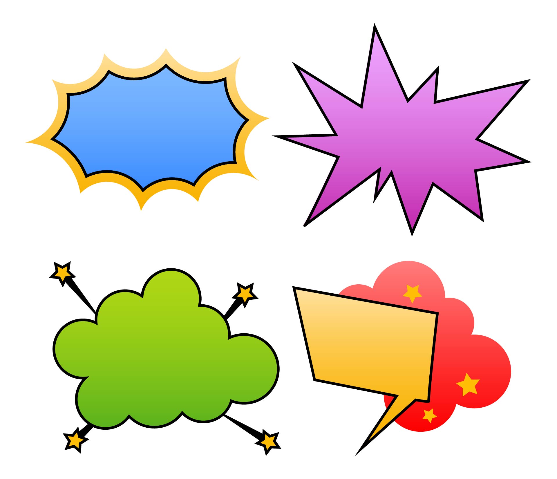 Superhero Speech Bubble Clipart Cut Outs