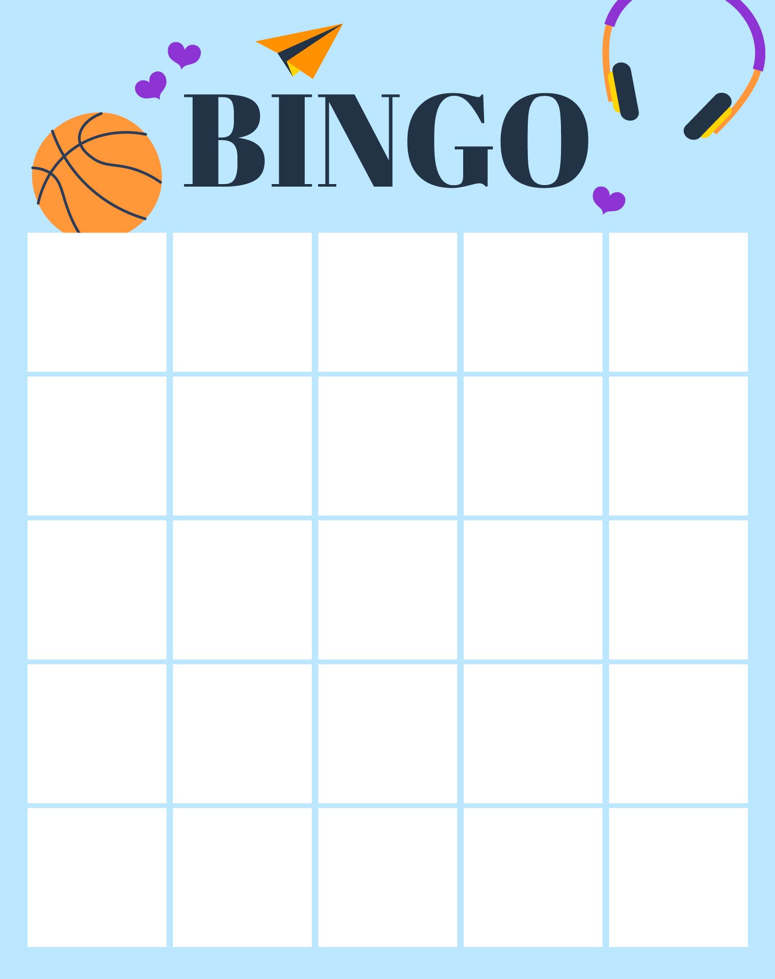 1-80 Bingo Card Printable Template
