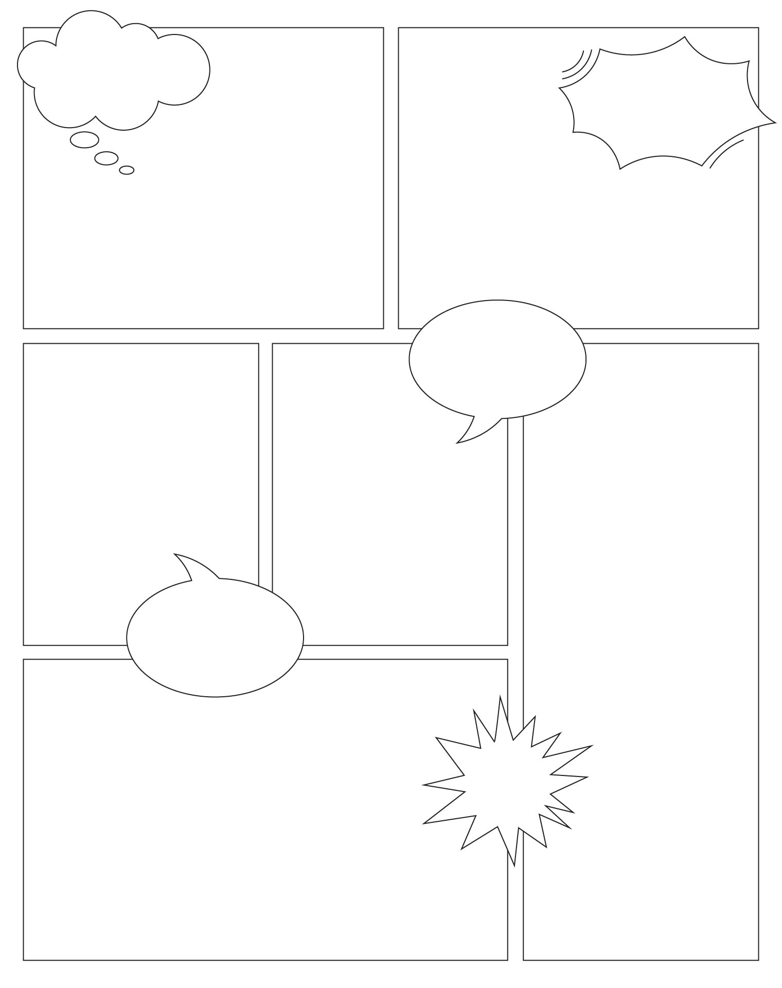 Comic Drawing Sketchbook Templates
