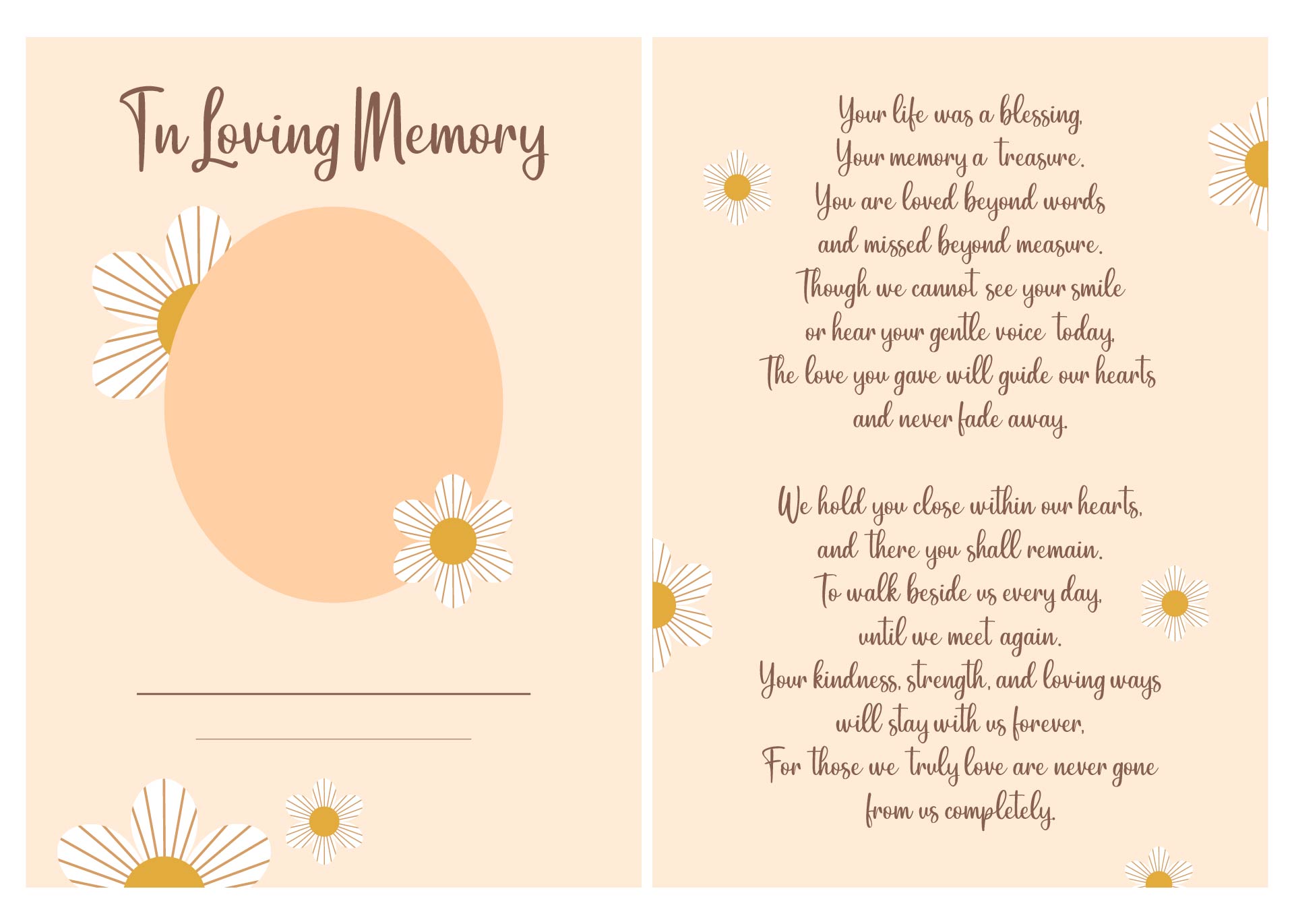 Prayer Card Funeral Keepsake Printable Template Prayer Card Funeral Keepsake Printable Template
