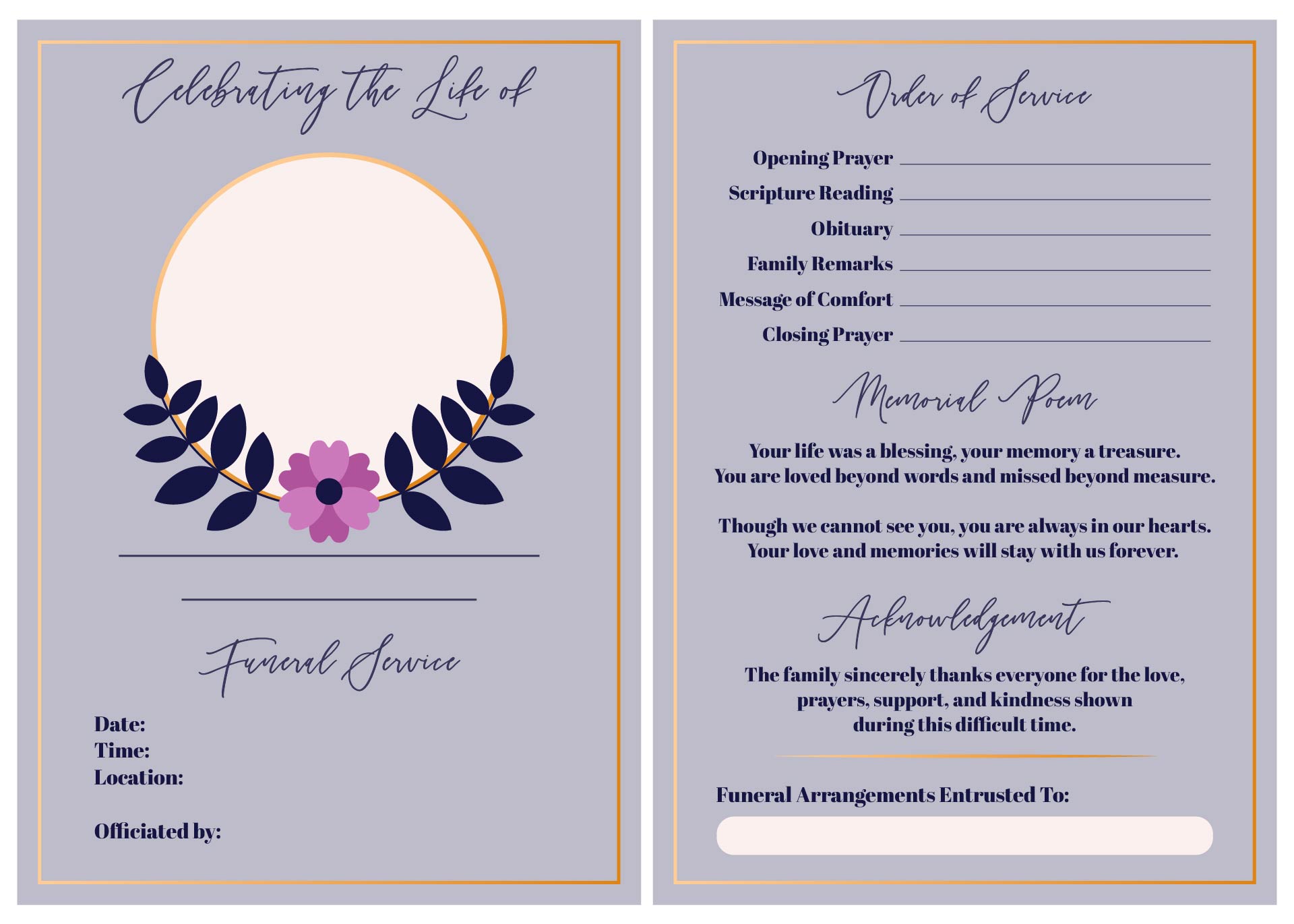 Legacy Funeral Program Template Legacy Funeral Program Template