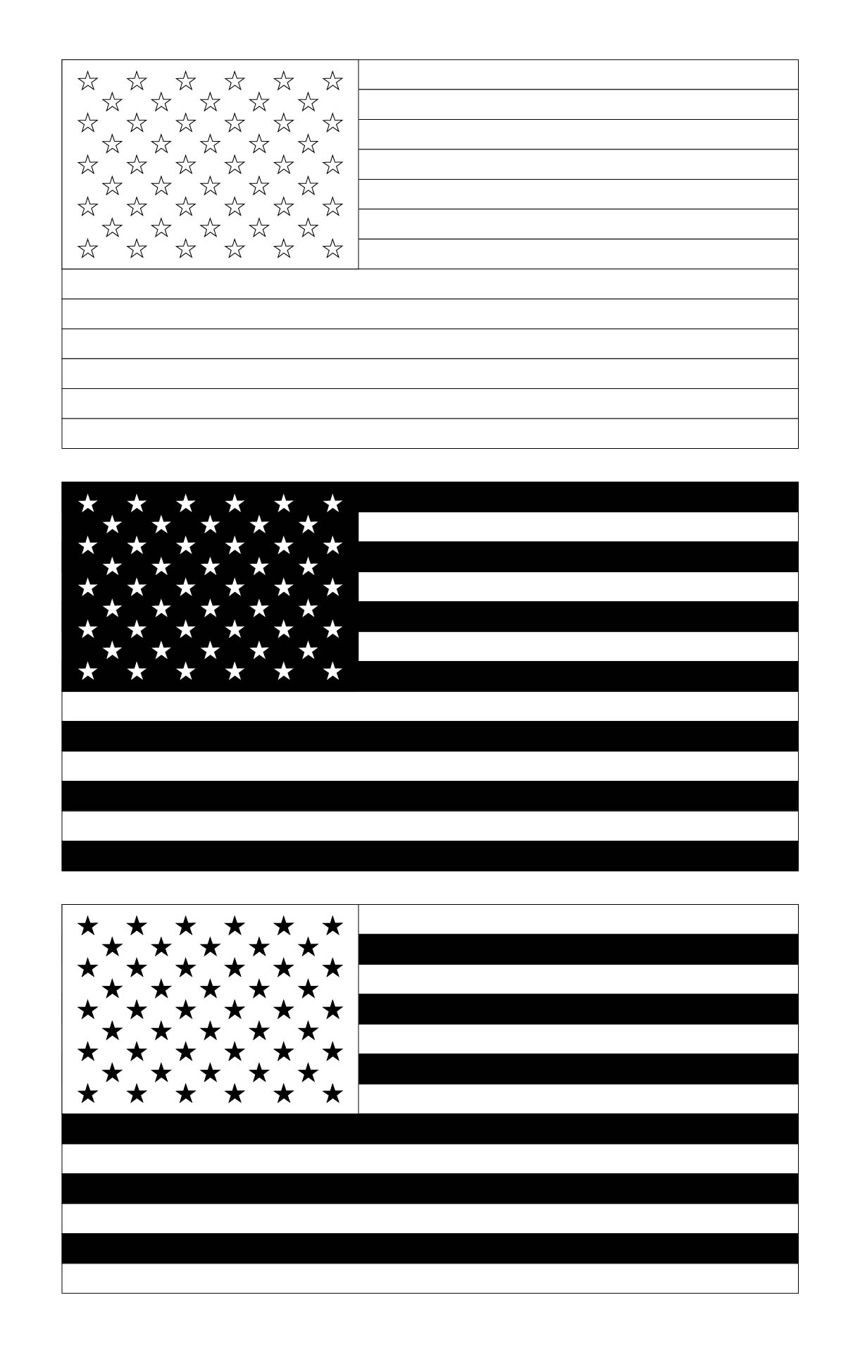 American Flag Banner Template In Black And White American Flag Banner Template In Black And White