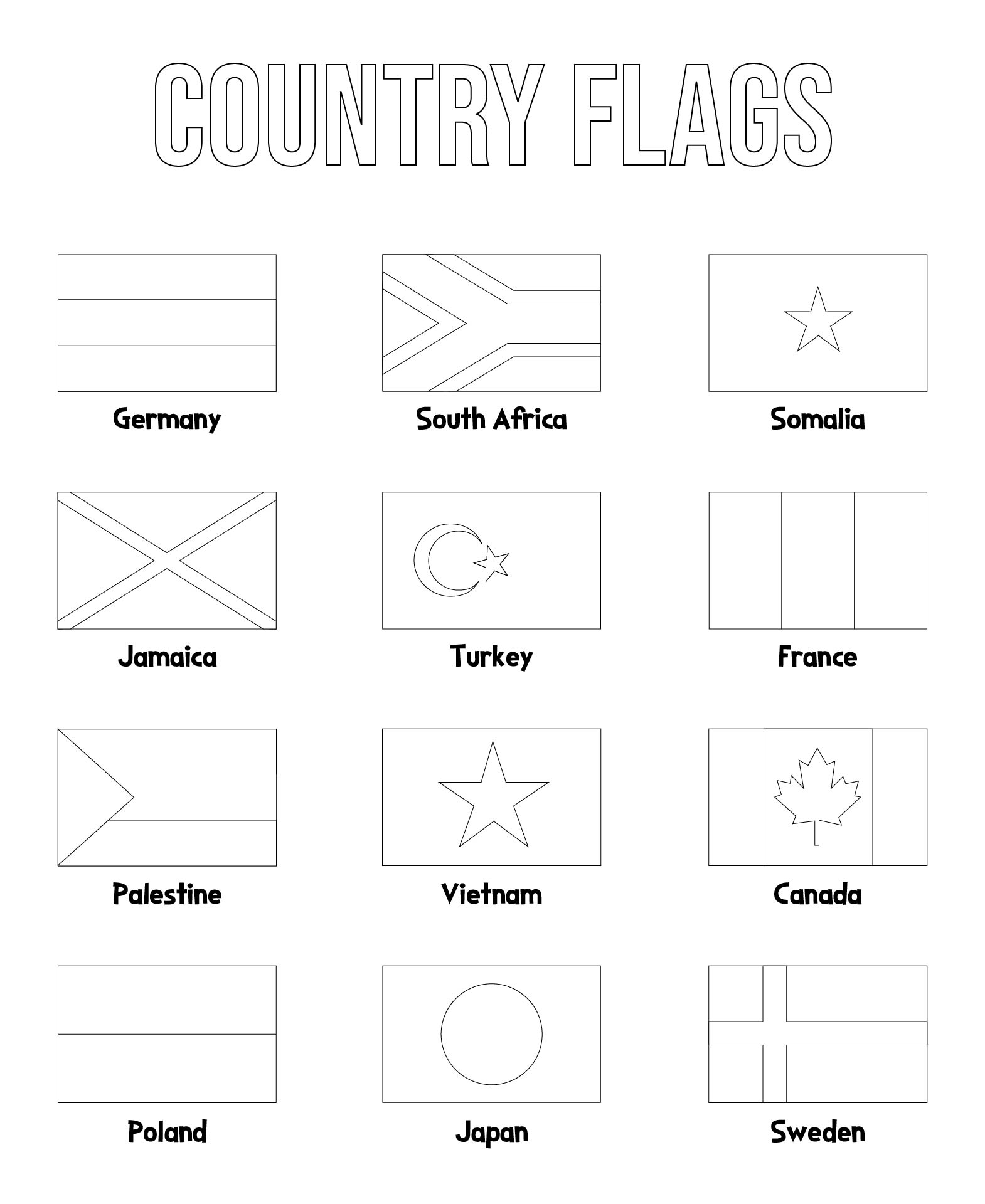 Country Flags Coloring Pages Country Flags Coloring Pages