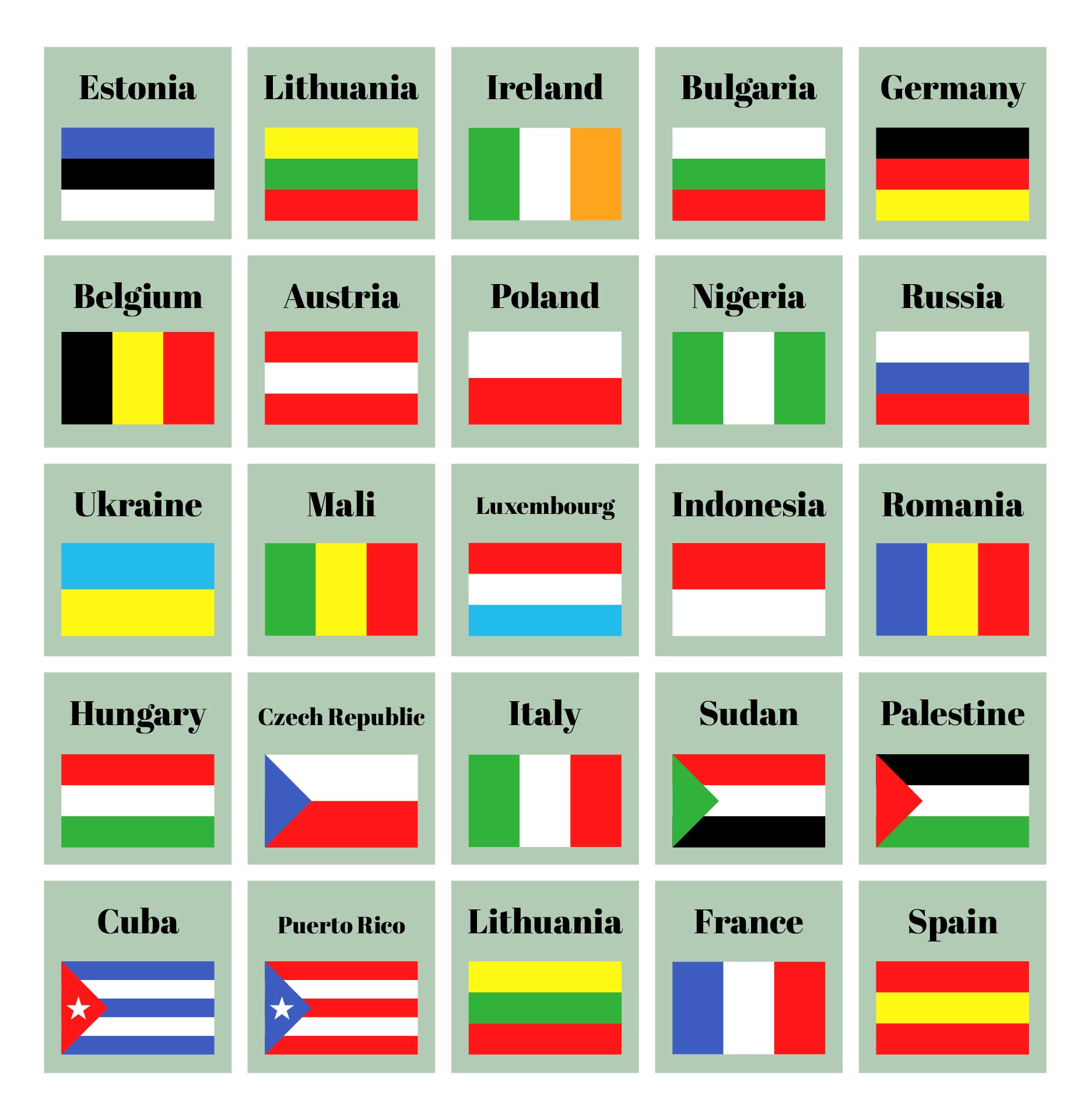 Printable Country Flags Flashcards Printable Country Flags Flashcards