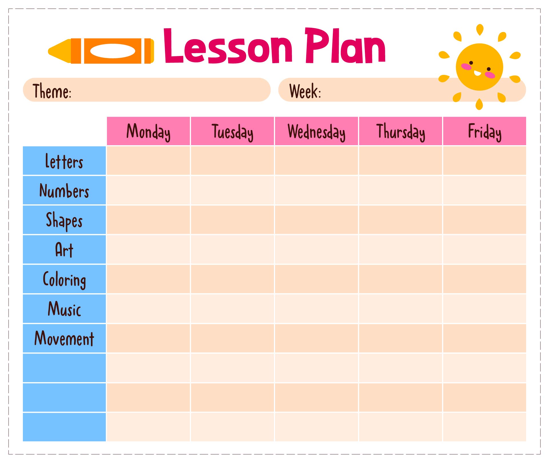 Infant Lesson Plan Template Infant Lesson Plan Template
