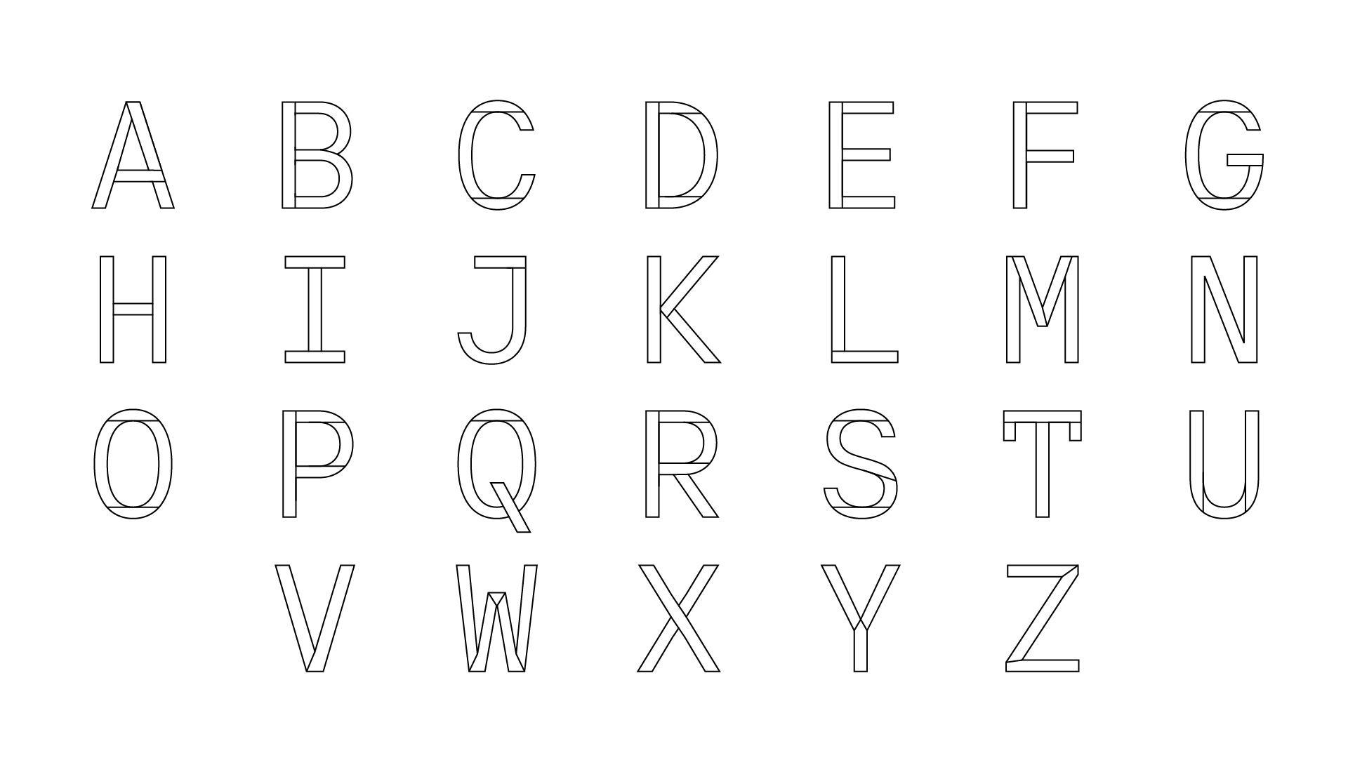 Art Deco Alphabet Stained Glass Pattern