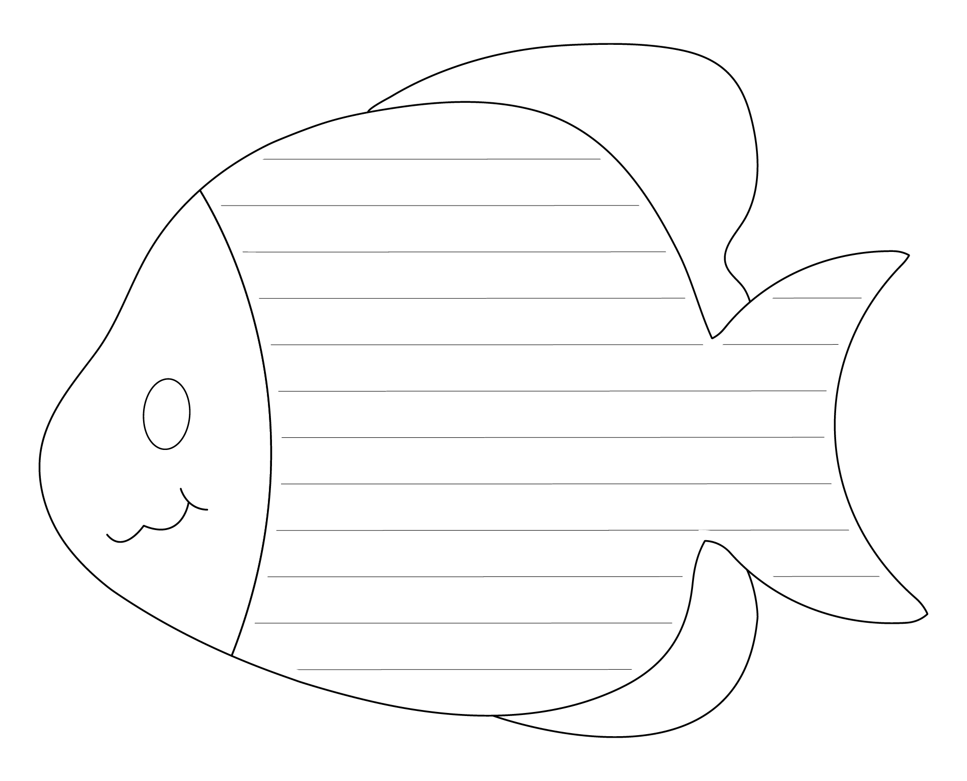 Pattern Fish Printable Writing Template